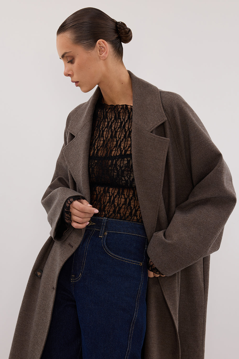 YORK COFFEE OVERSIZED WOOL BLEND COAT