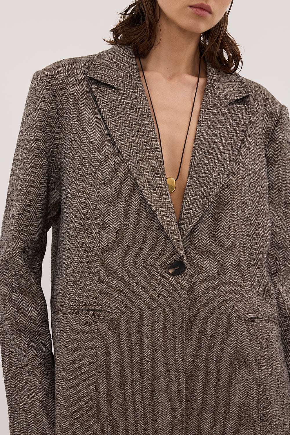 FRANKIE CHOC OVERSIZED TWEED BOYFRIEND BLAZER