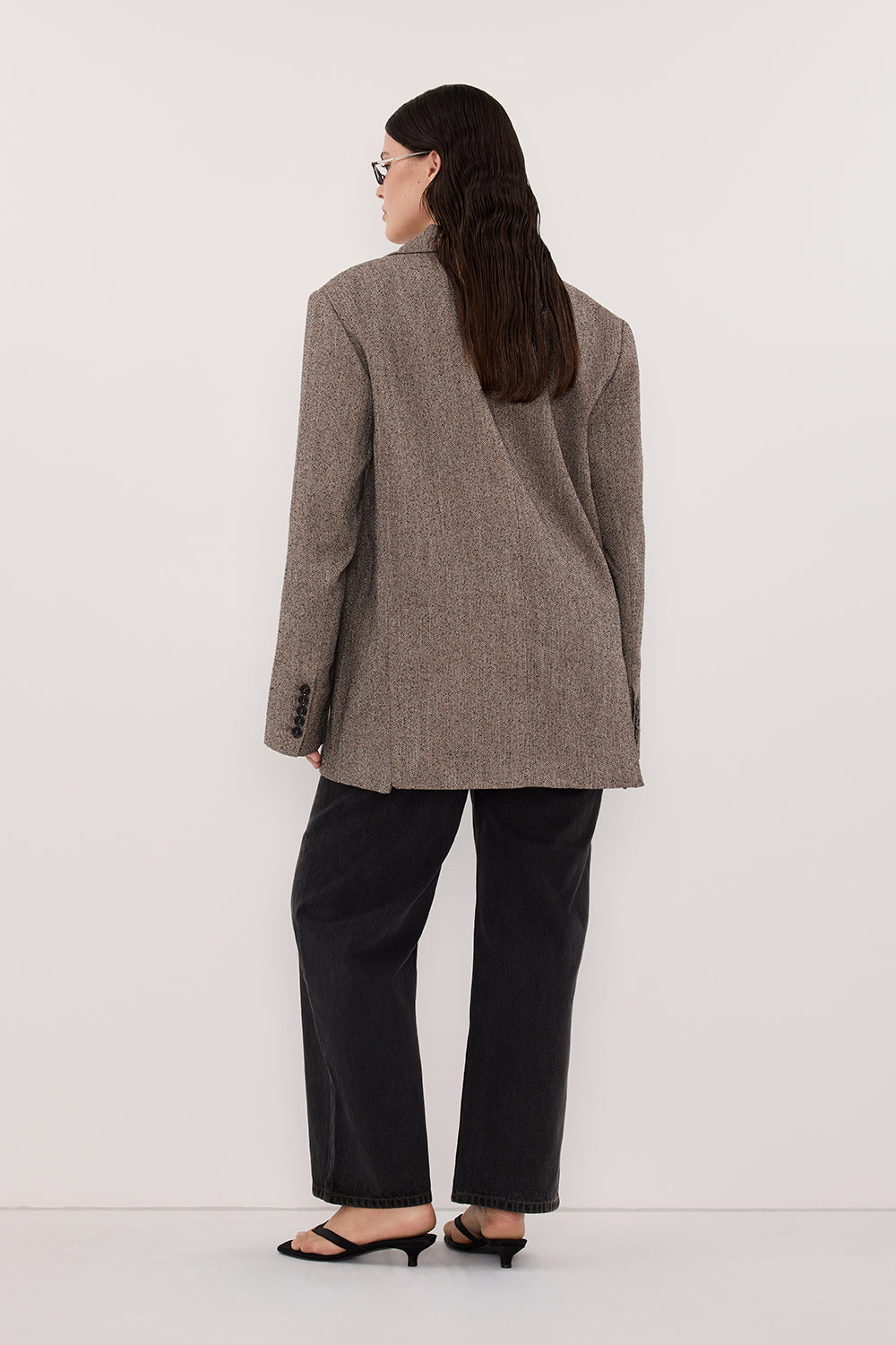 FRANKIE CHOC OVERSIZED TWEED BOYFRIEND BLAZER