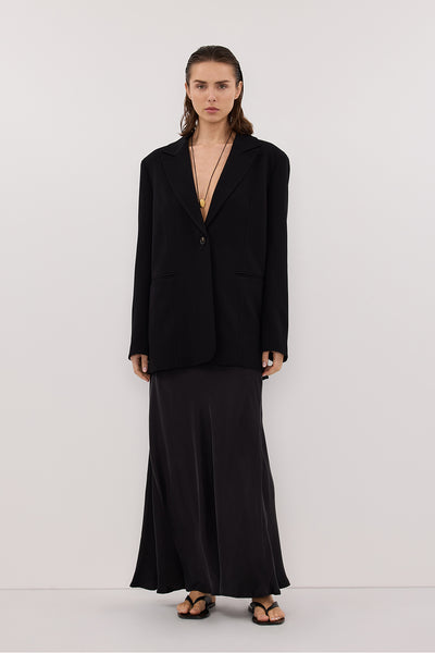 Stas wearing WESTWOOD BLACK OVERSIZED BOYFRIEND BLAZER