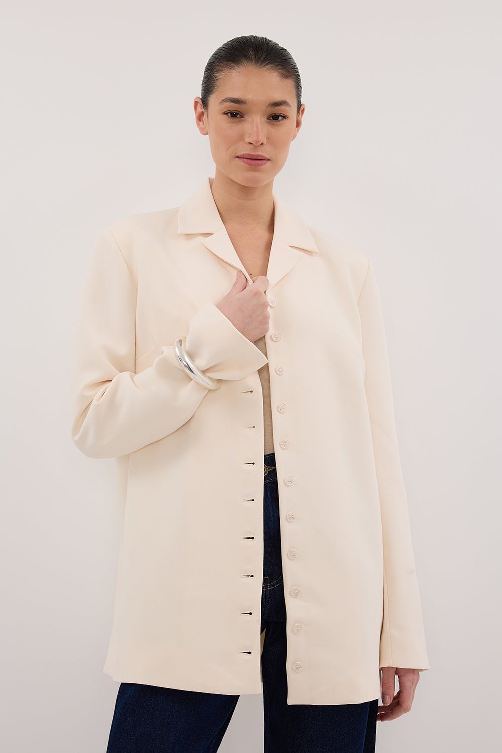 RYKER CREAM OVERSIZED BLAZER