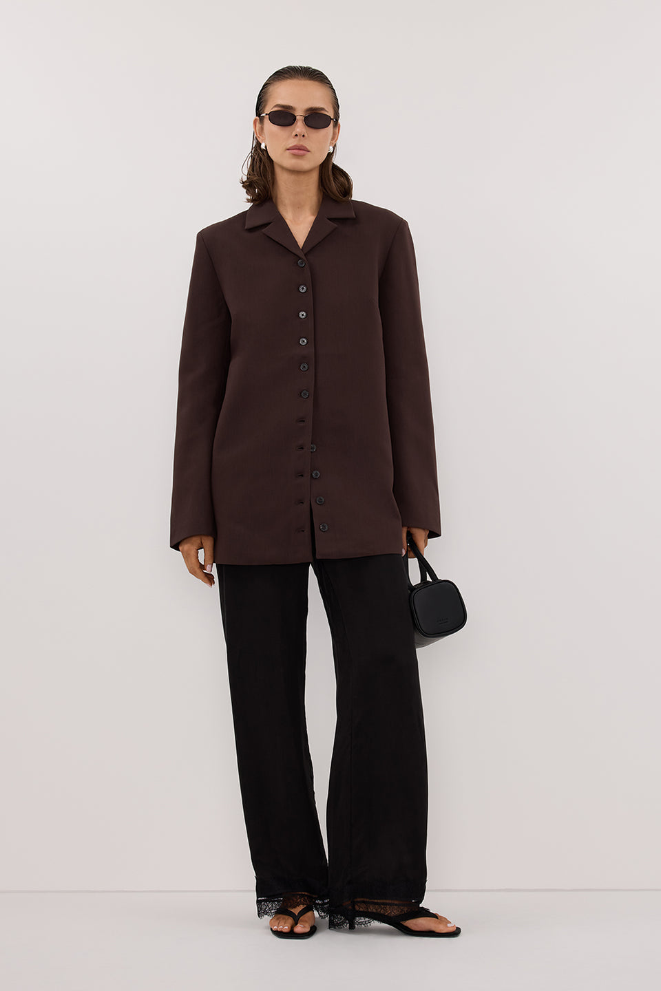 RYKER DARK CHOC OVERSIZED BLAZER