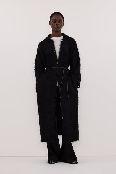 【新品タグ付】chieko+ basic long cardigan 　ブラック Thibeaut Long Sleeve Cardigan in Black | Derek Lam 10 Crosby