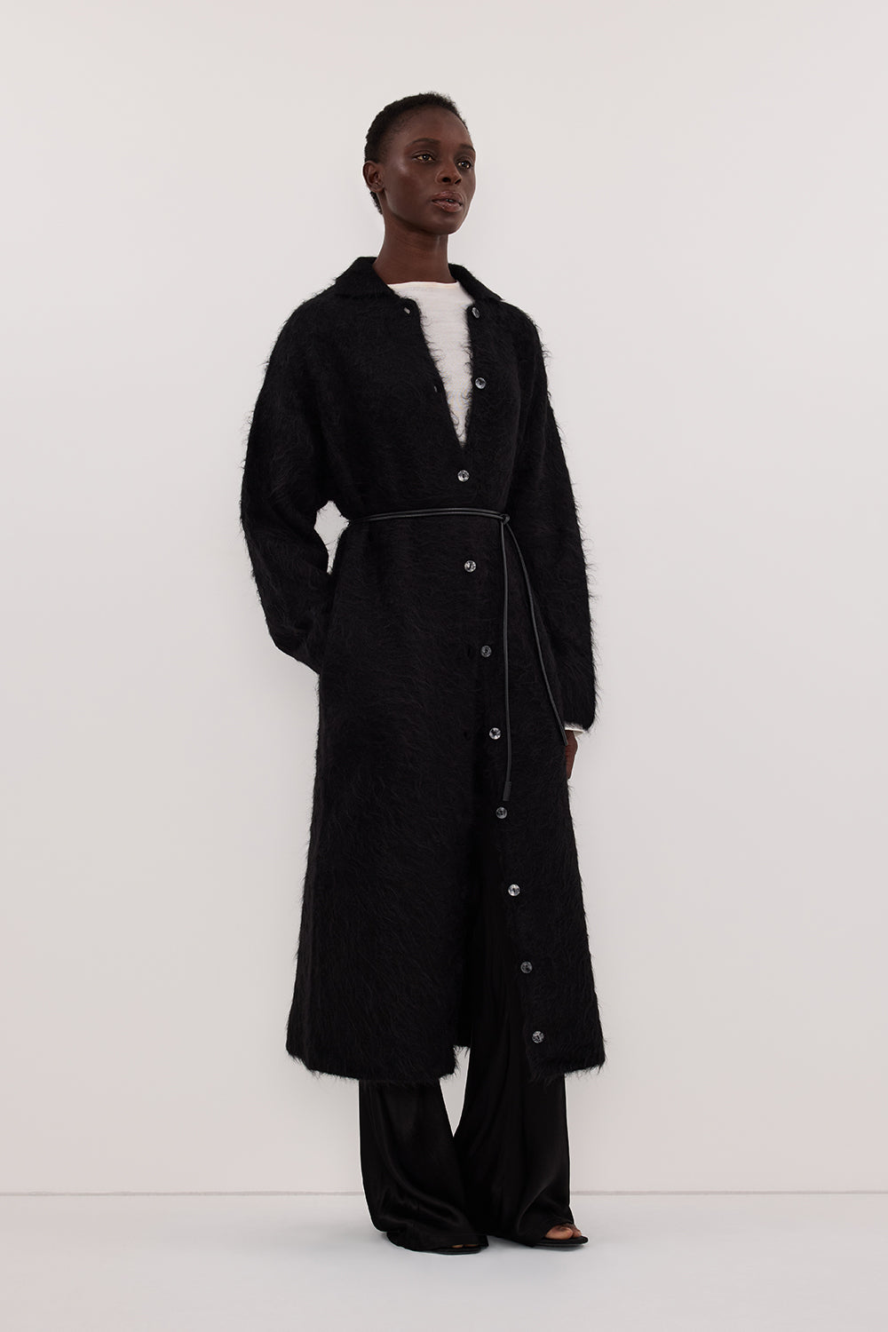 SALMA BLACK CARDIGAN COAT