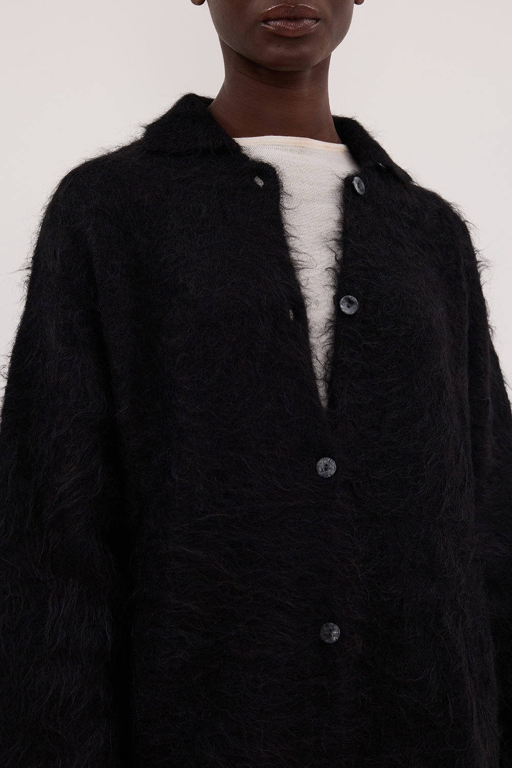 SALMA BLACK CARDIGAN COAT
