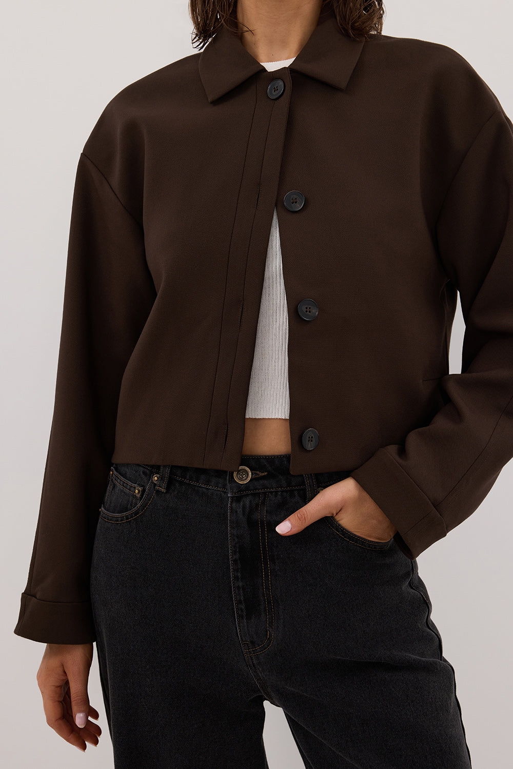 LEX DARK CLOVER CROPPED JACKET