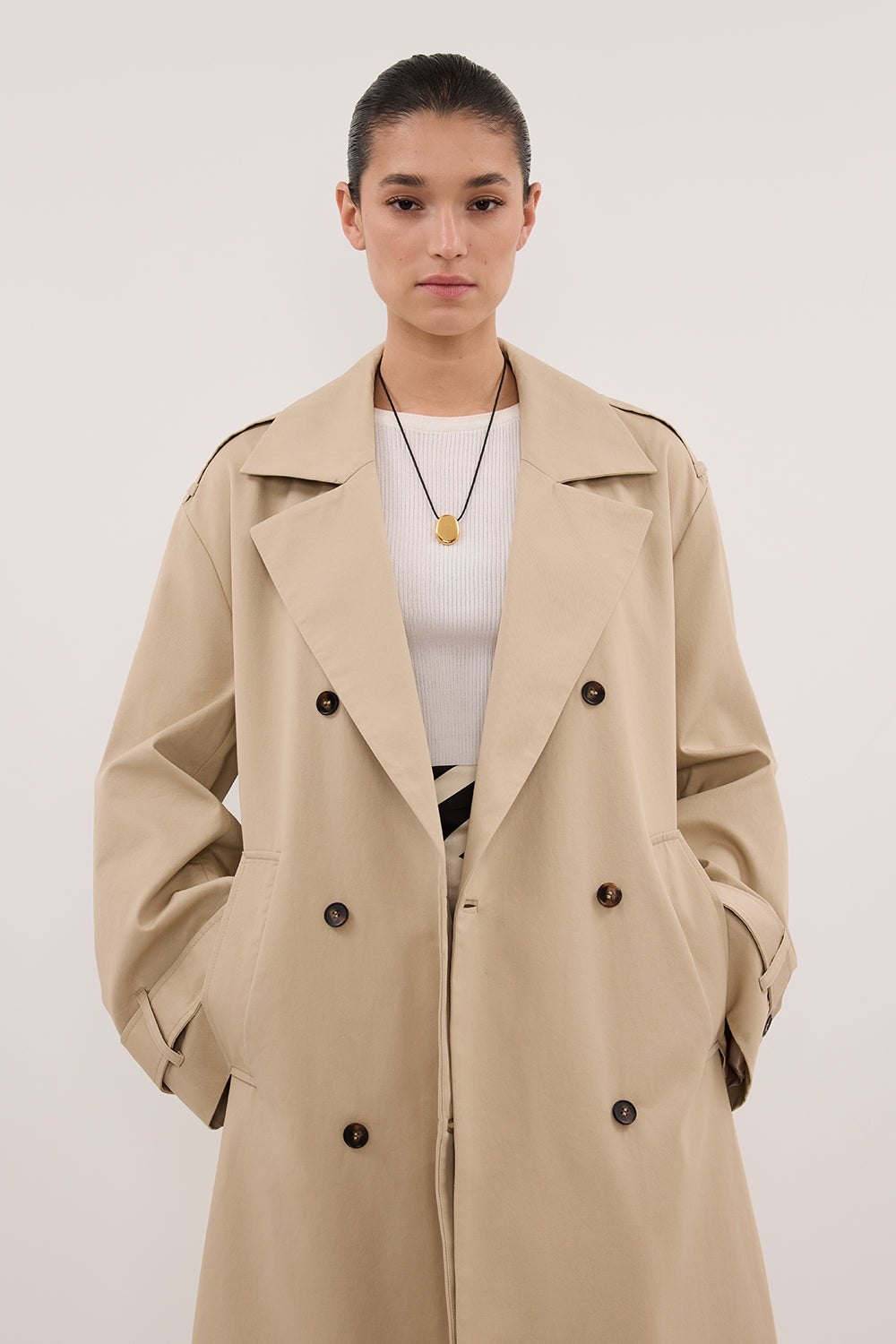 GABRIEL NATURAL BELTED TRENCH COAT