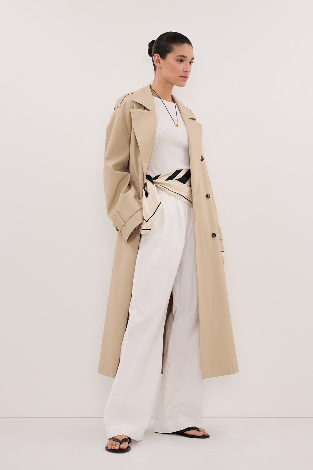 GABRIEL NATURAL BELTED TRENCH COAT