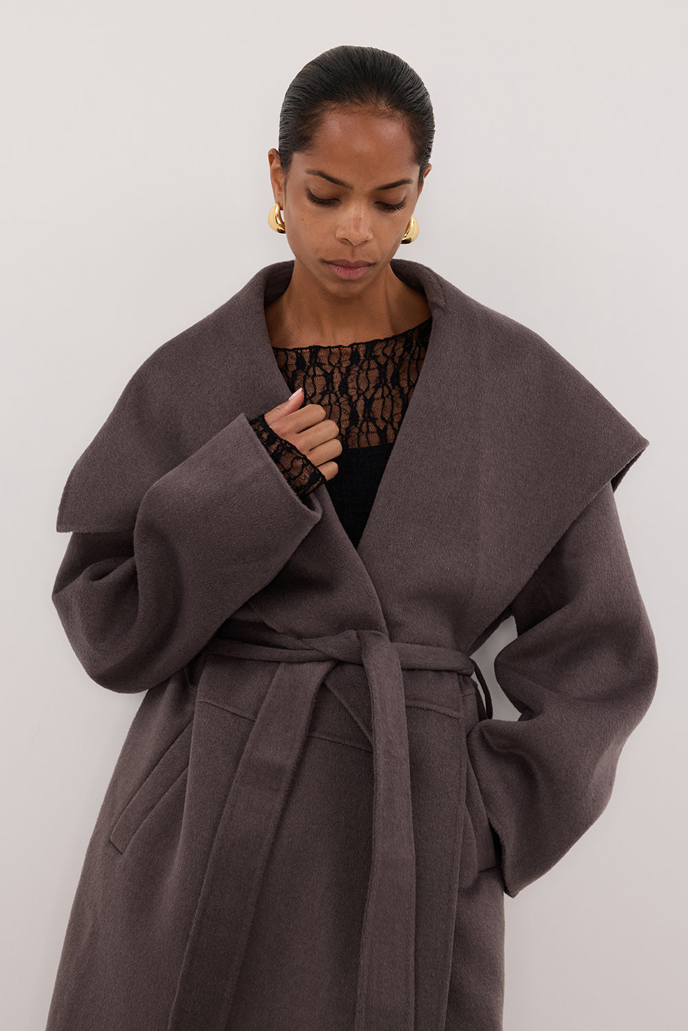 LUCIA TURKISH COFFEE MARLE COAT – DISSH