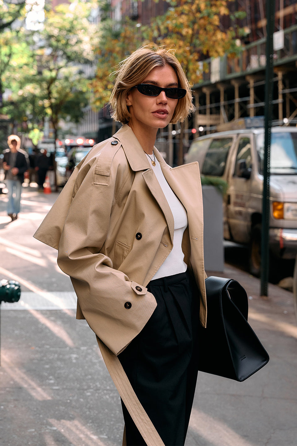 GABRIEL NATURAL CROPPED TRENCH COAT