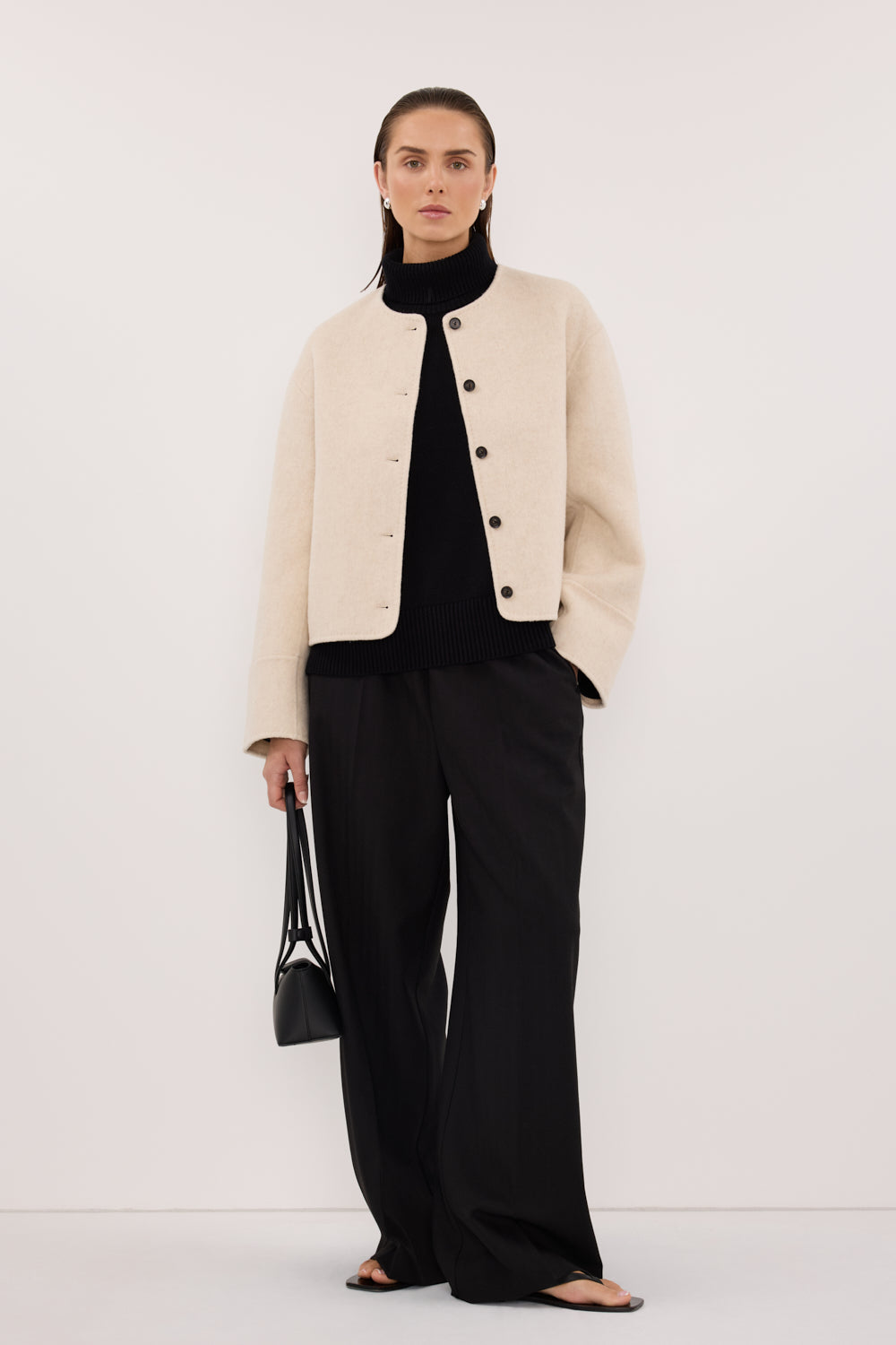 JACLYN IVORY MARLE CROPPED COAT