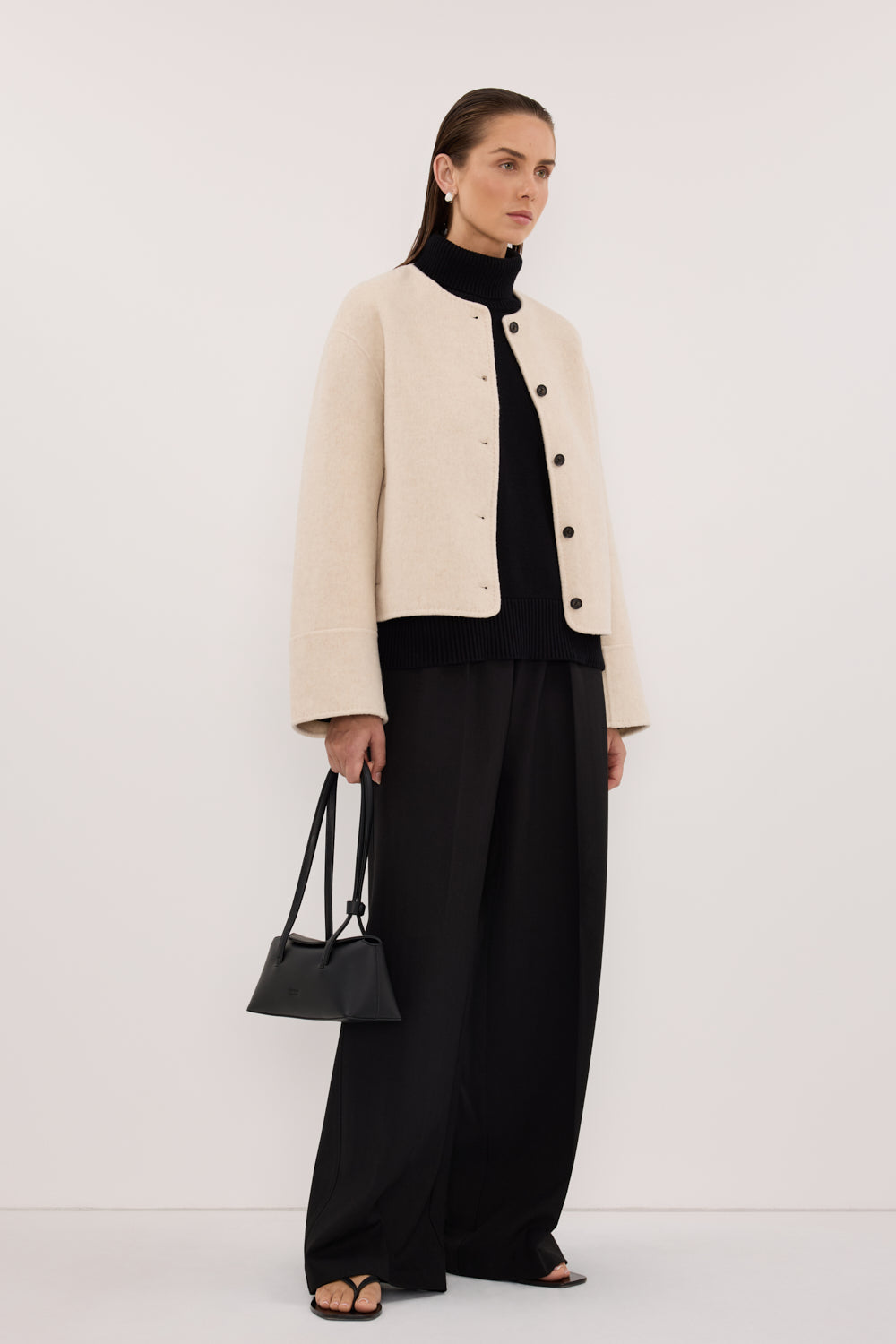 JACLYN IVORY MARLE CROPPED COAT