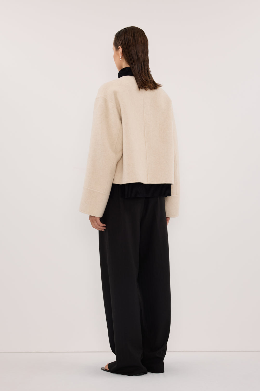 JACLYN IVORY MARLE CROPPED COAT