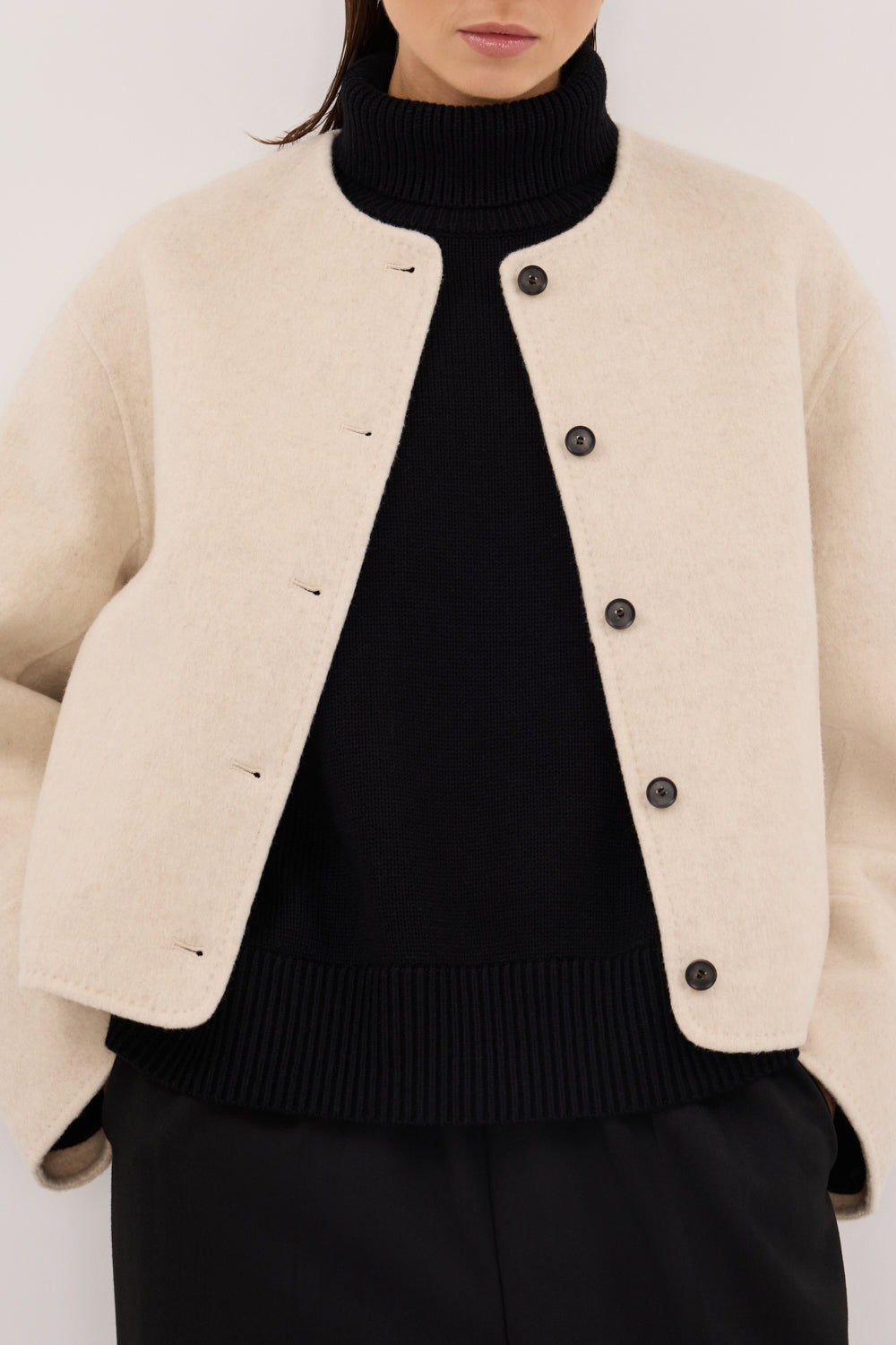 JACLYN IVORY MARLE CROPPED COAT