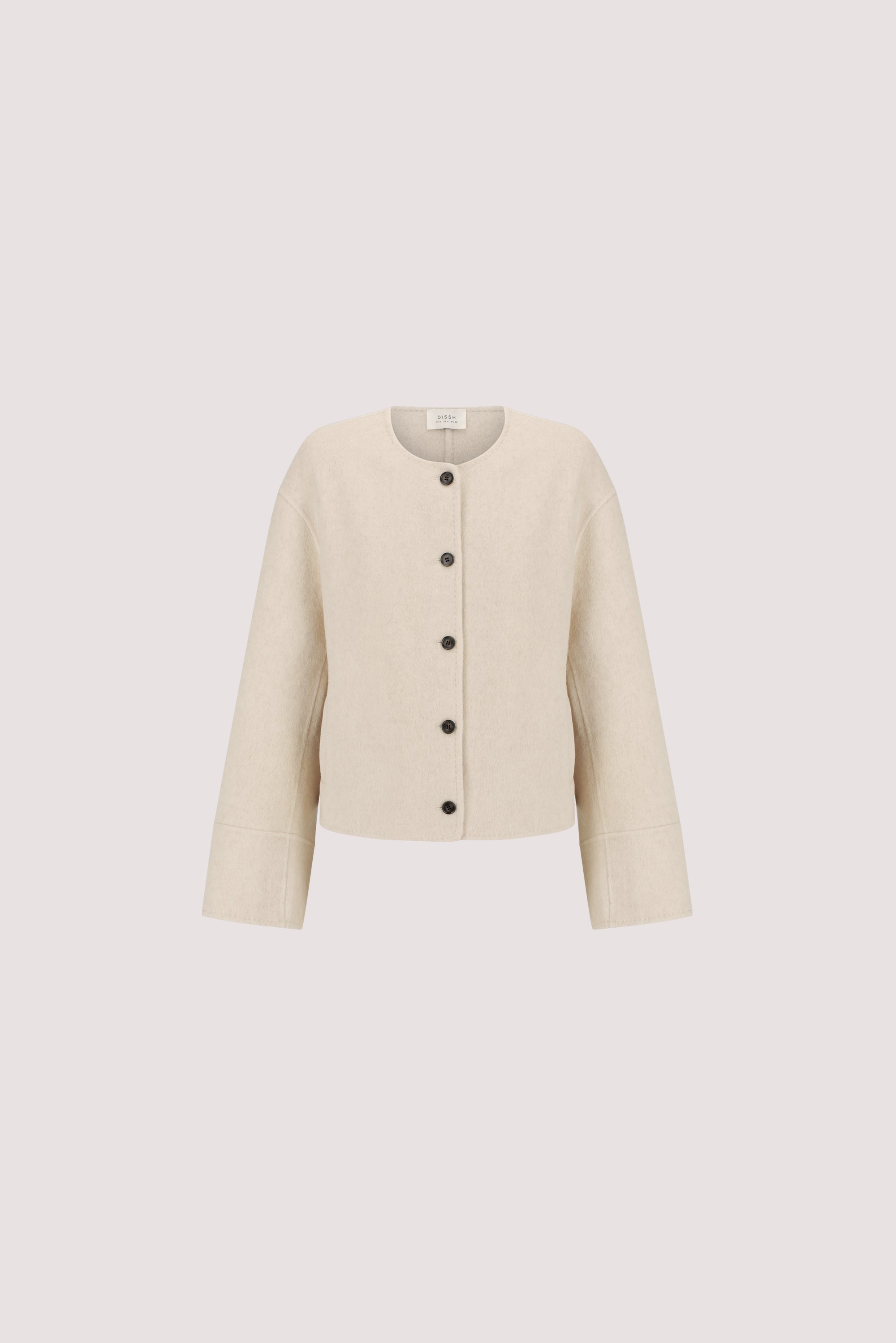 JACLYN IVORY MARLE CROPPED WOOL BLEND COAT – DISSH