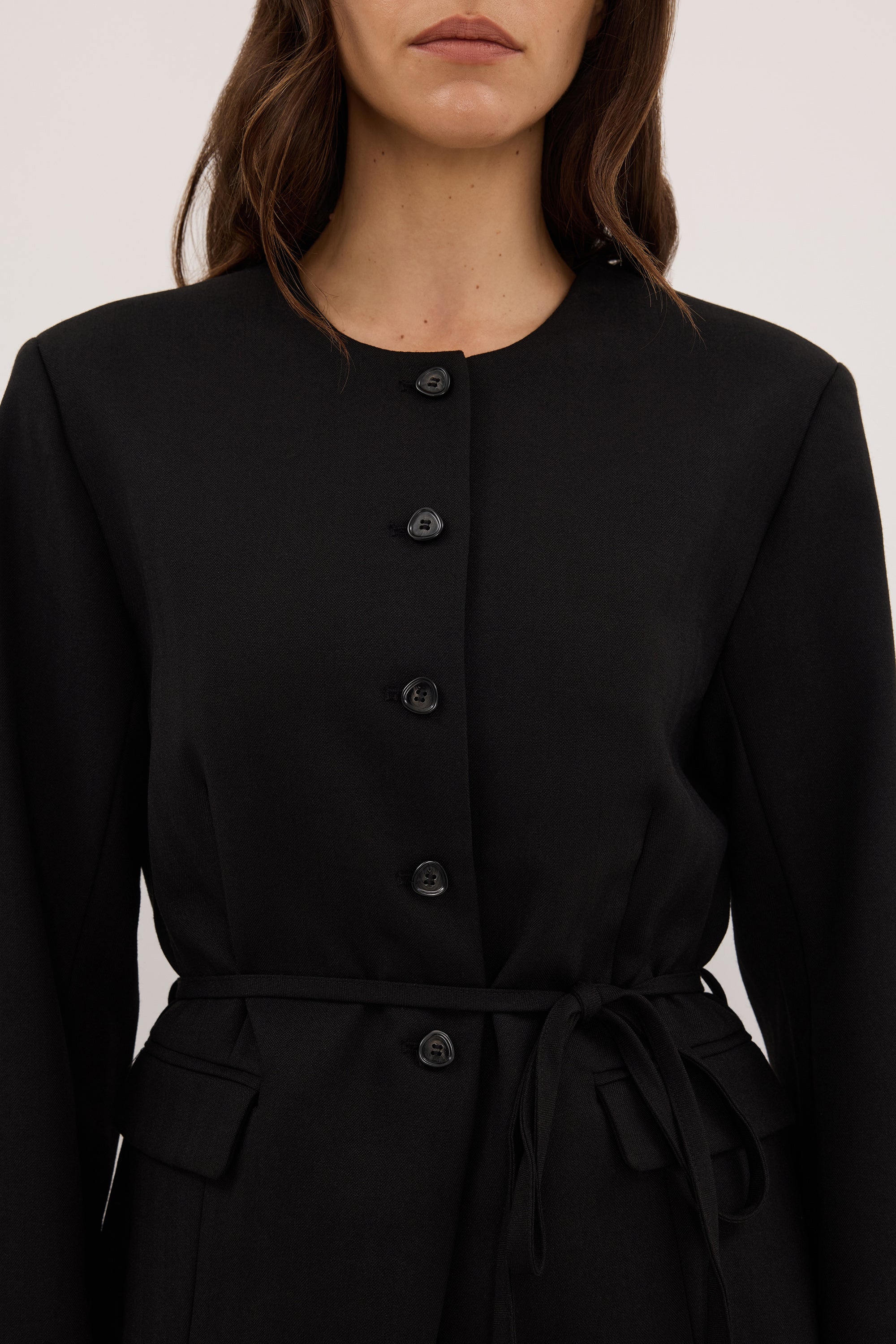 CYRUS BLACK COLLARLESS BLAZER