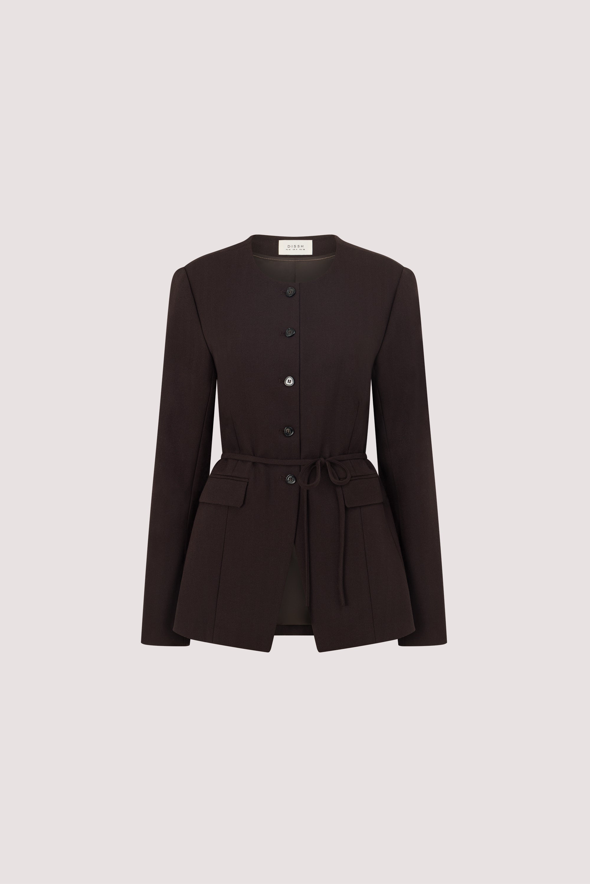CYRUS PEAT COLLARLESS BLAZER