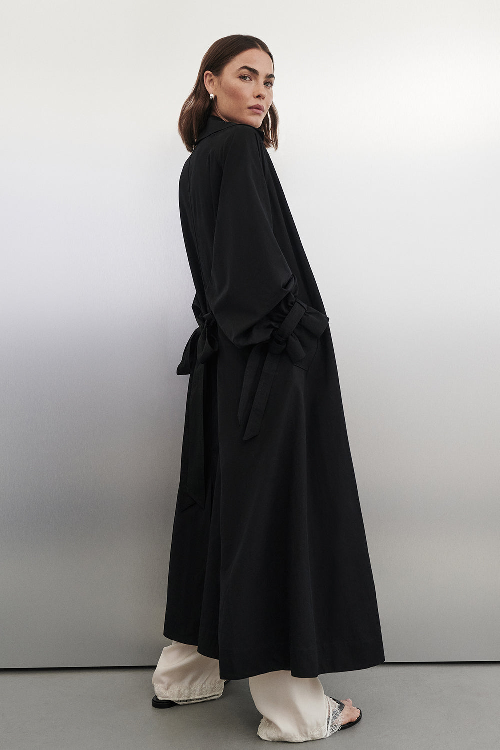 NINA BLACK LIGHTWEIGHT TRENCH COAT