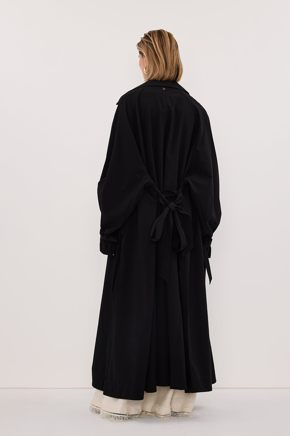 NINA BLACK LIGHTWEIGHT TRENCH COAT