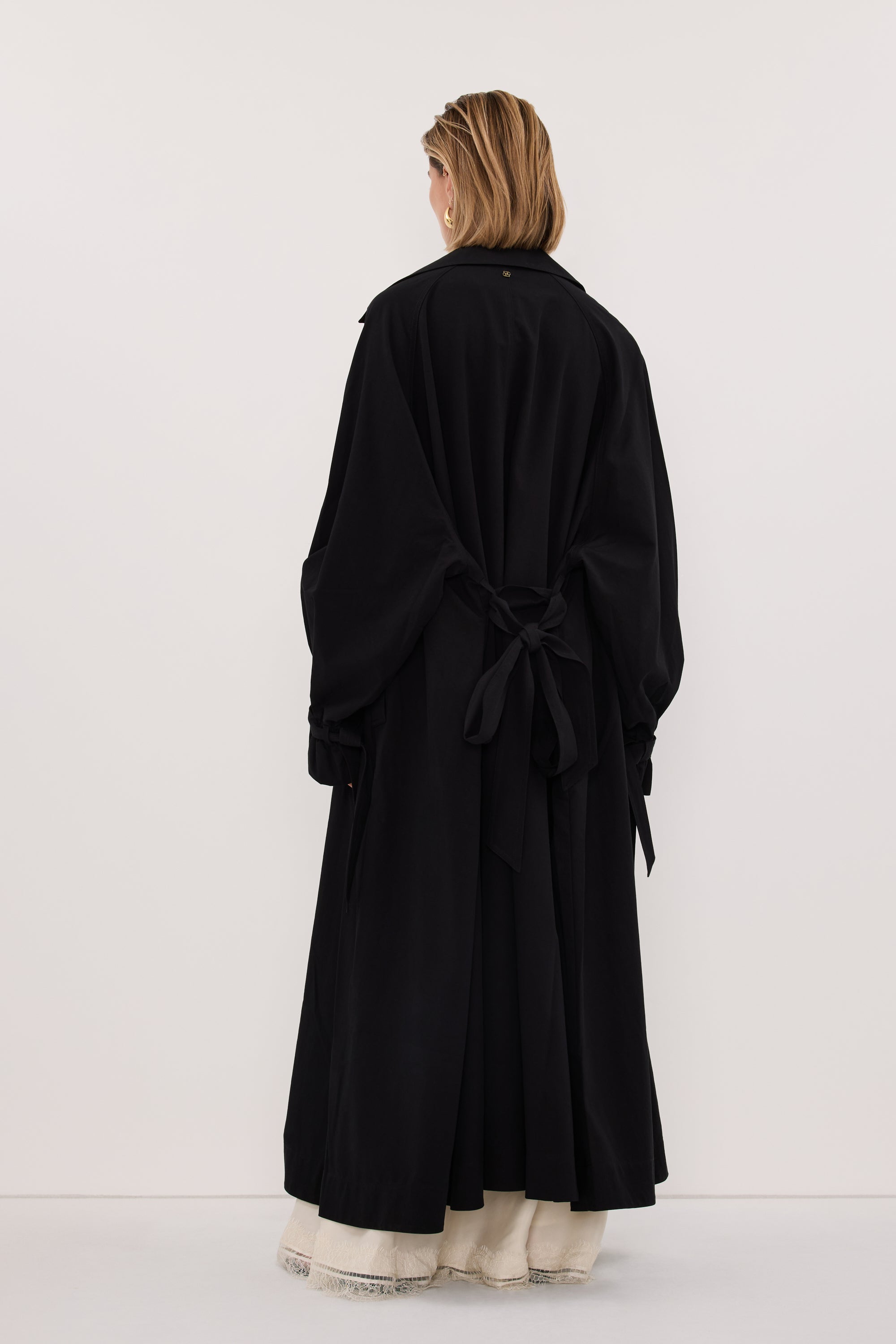 NINA BLACK LIGHTWEIGHT TRENCH COAT