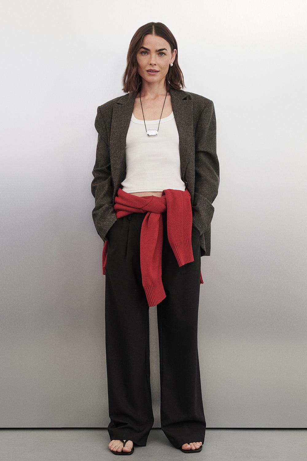 AMELIA MOCHA TEXTURED BLAZER