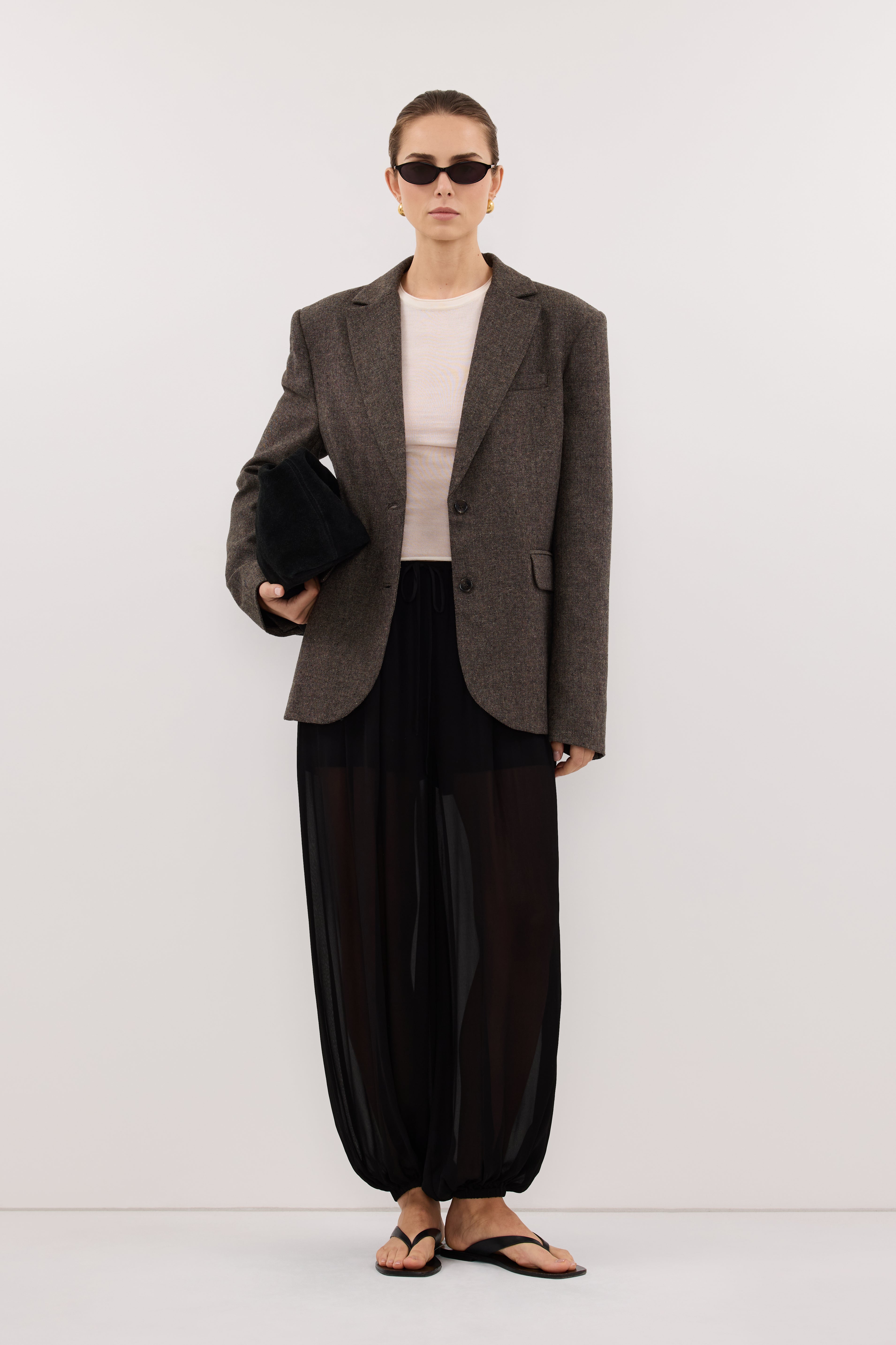 AMELIA MOCHA TEXTURED BLAZER