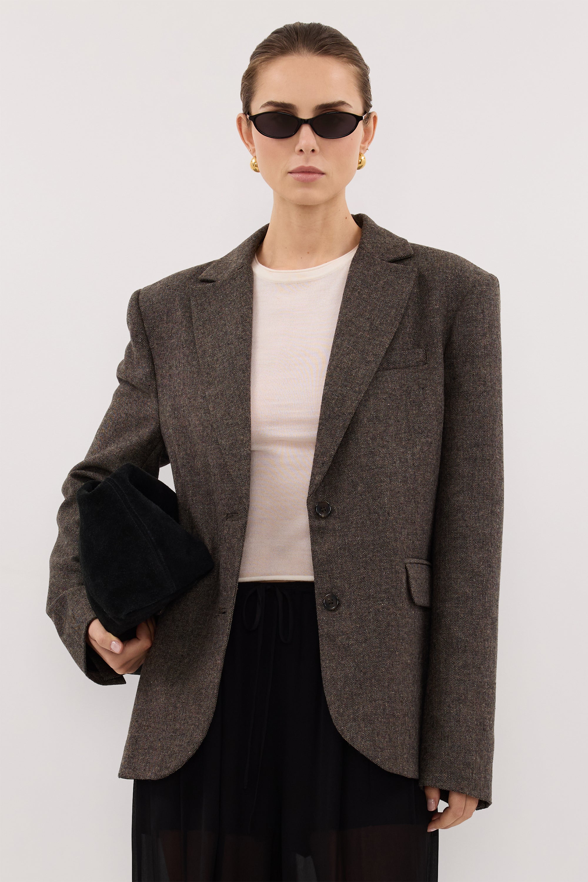 AMELIA MOCHA TEXTURED BLAZER