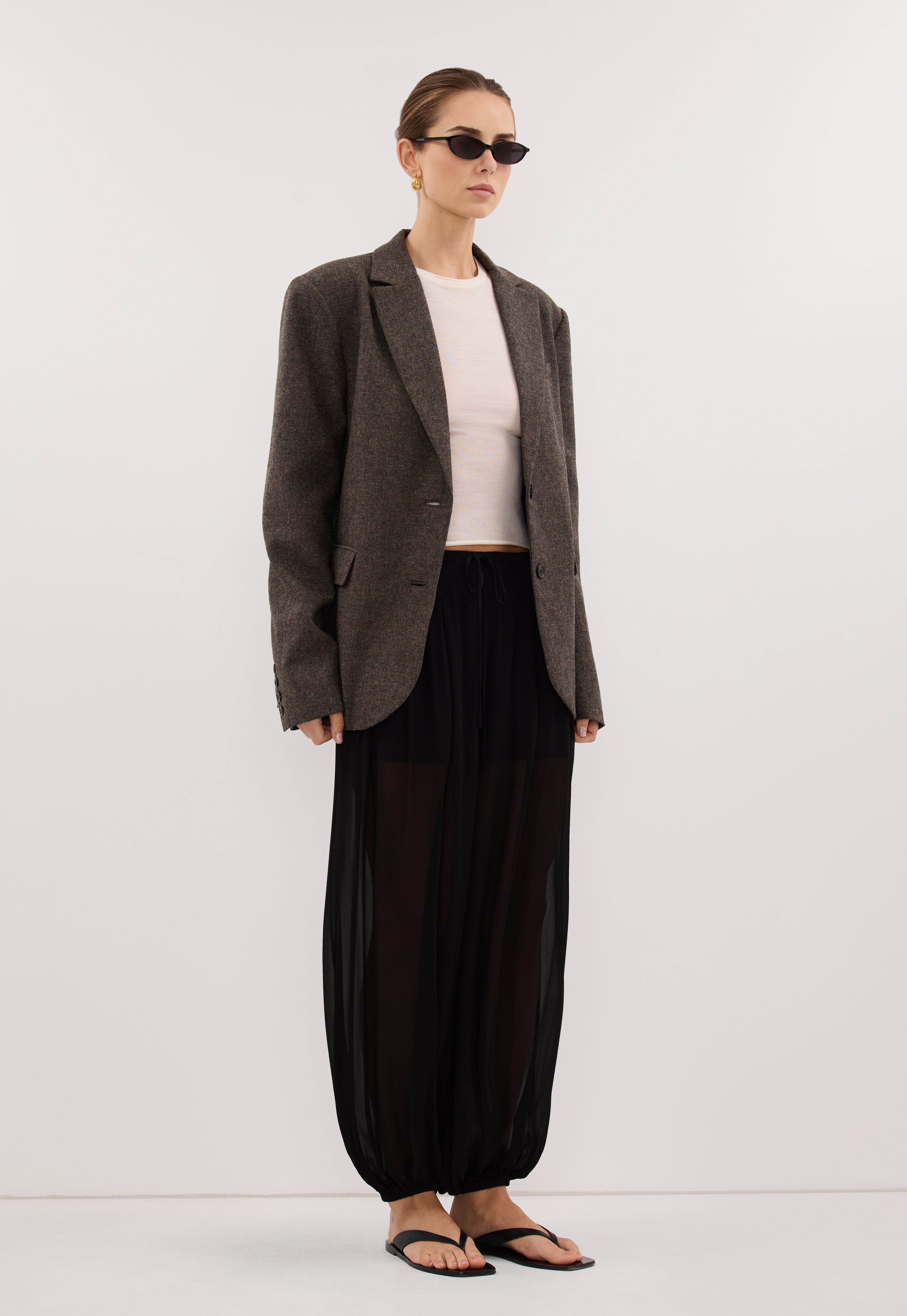 AMELIA MOCHA TEXTURED BLAZER