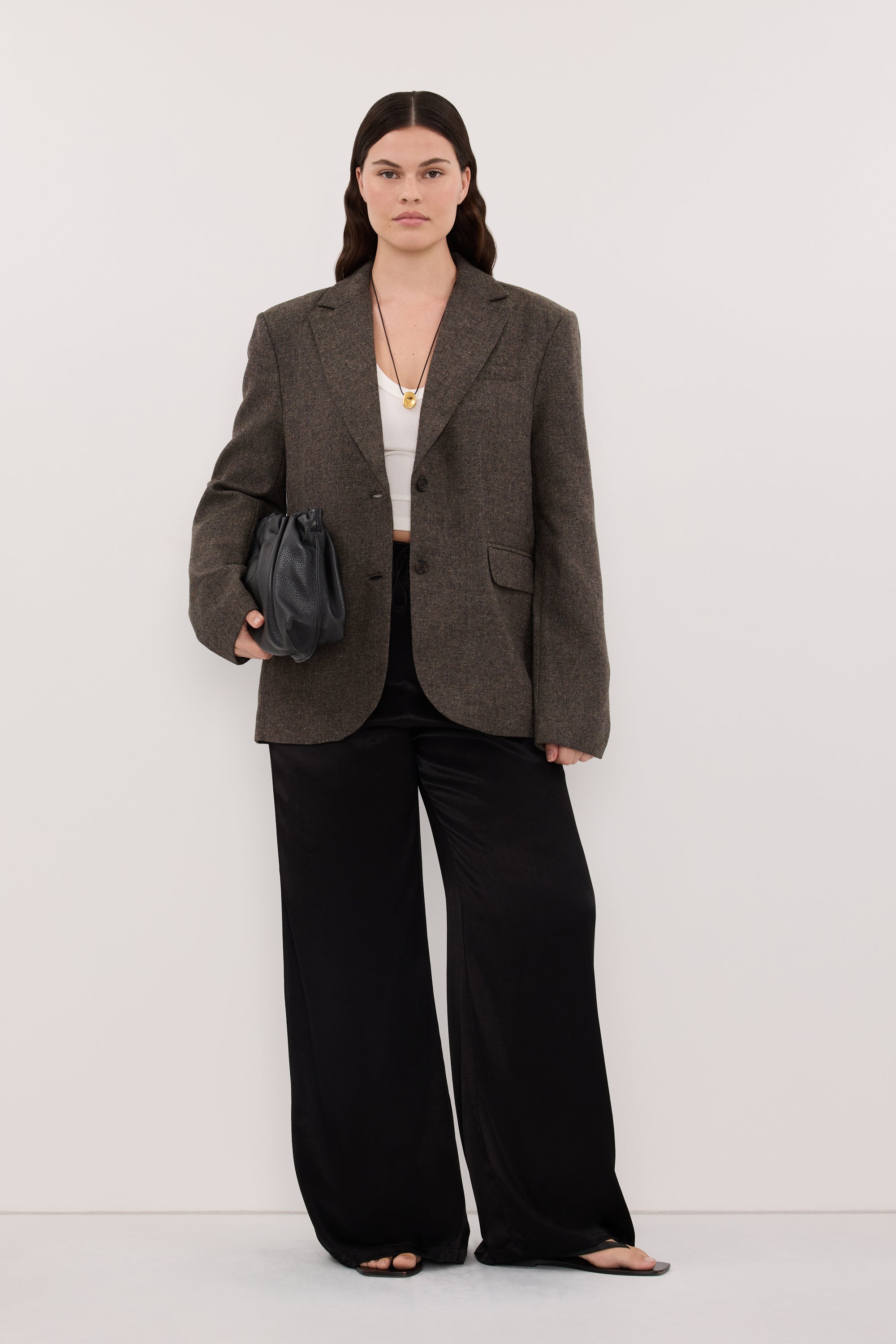 AMELIA MOCHA TEXTURED BLAZER