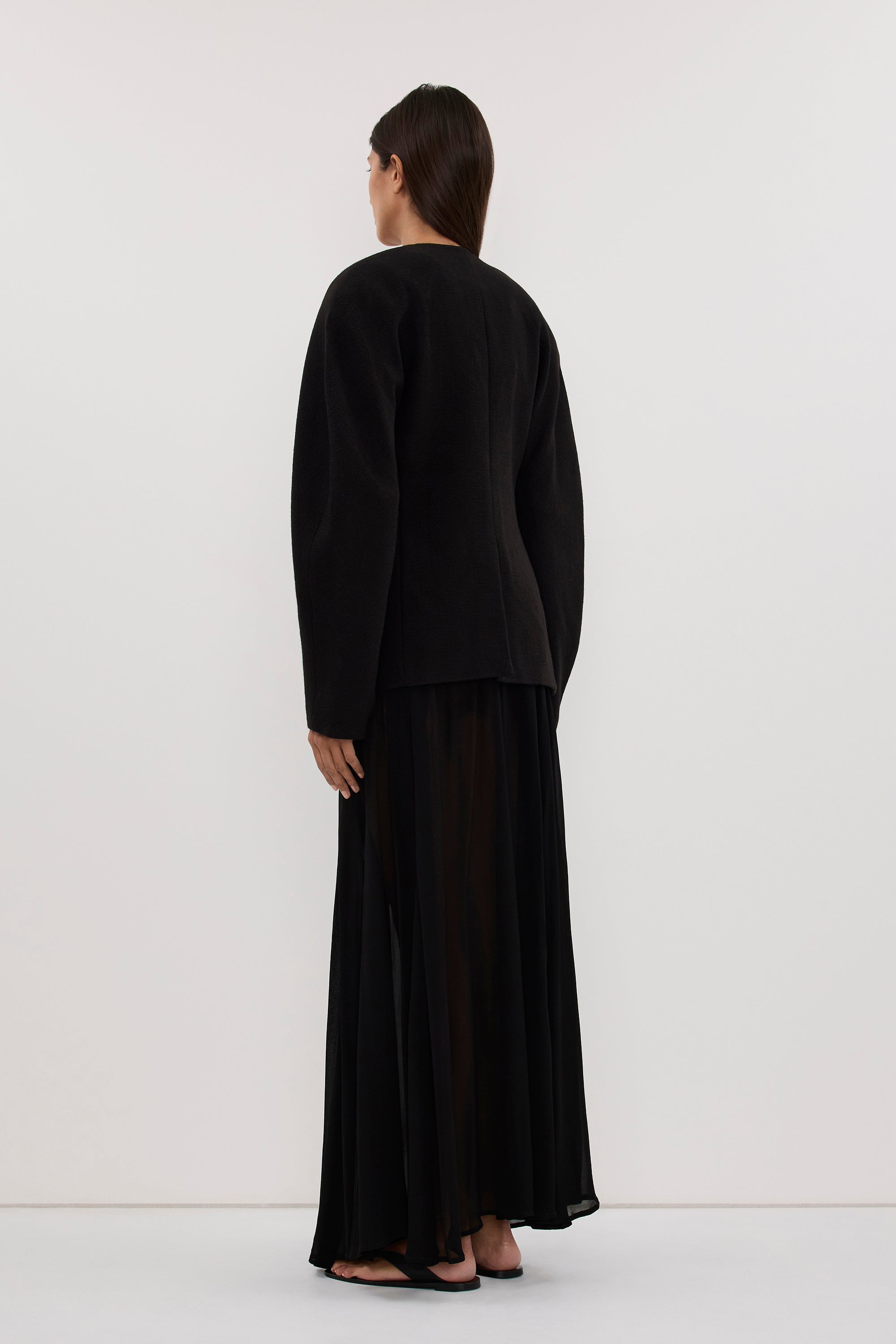 BOBBI BLACK BOUCLE COCOON BLAZER