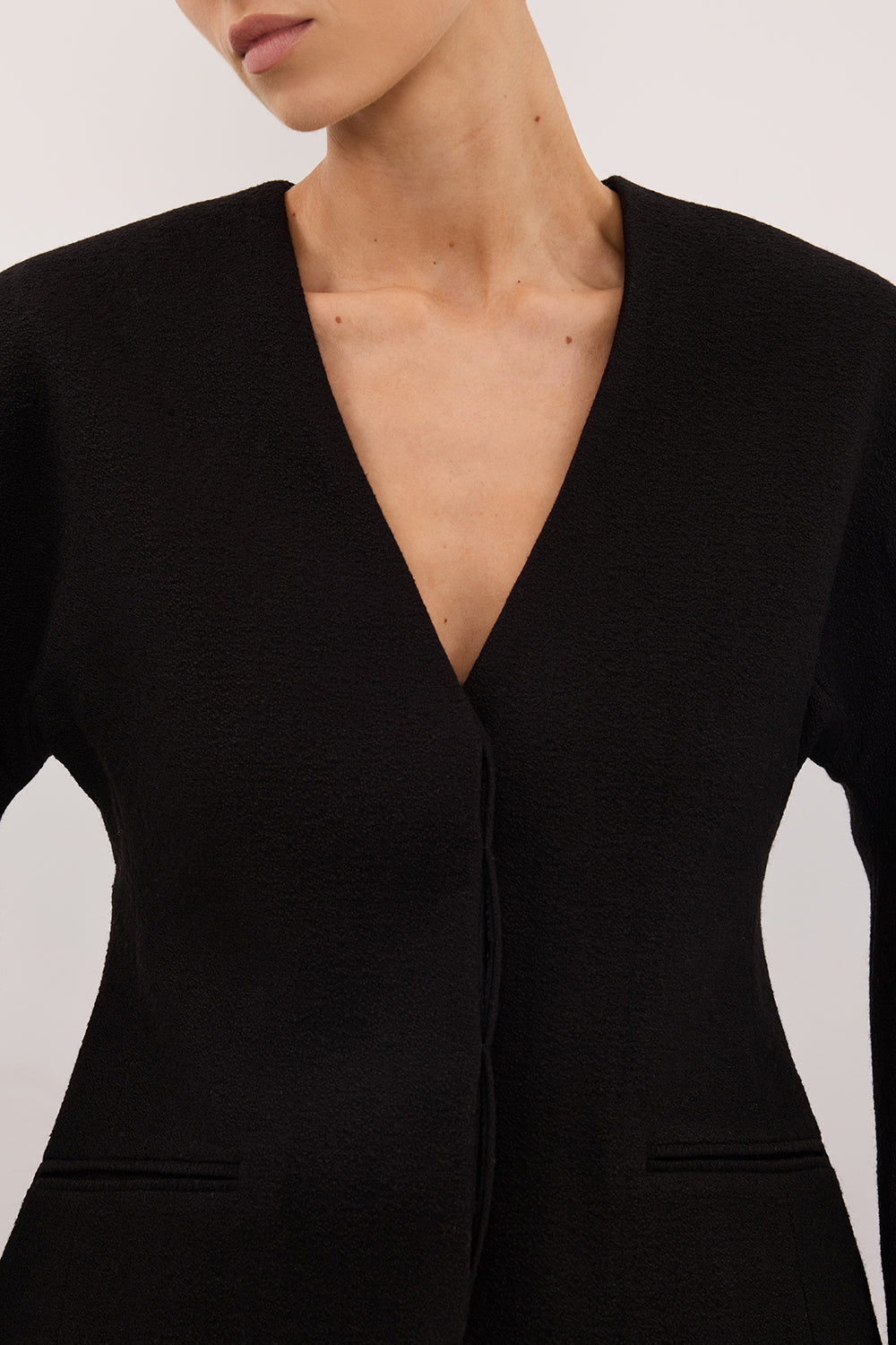 BOBBI BLACK BOUCLE COCOON BLAZER