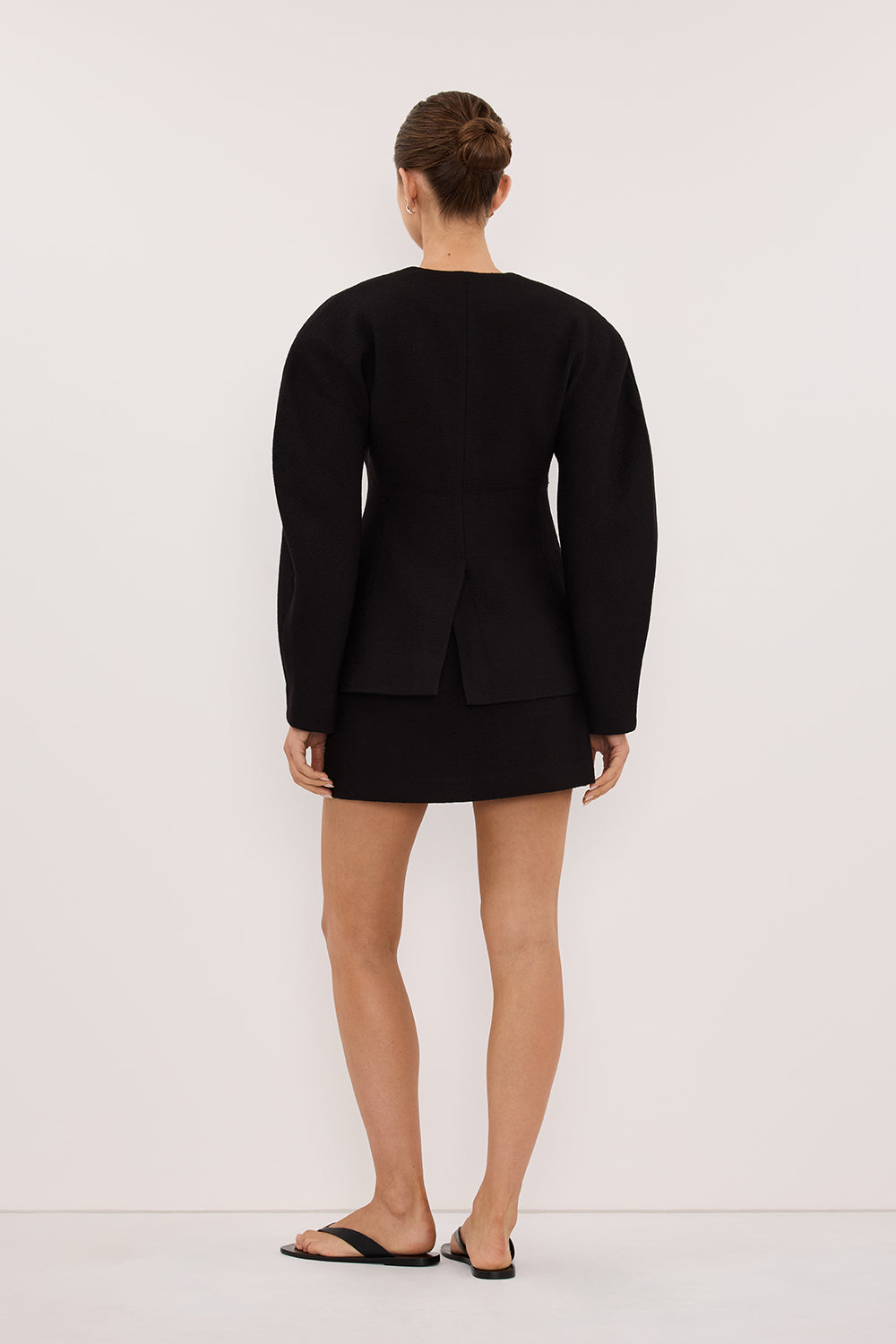 BOBBI BLACK BOUCLE COCOON BLAZER