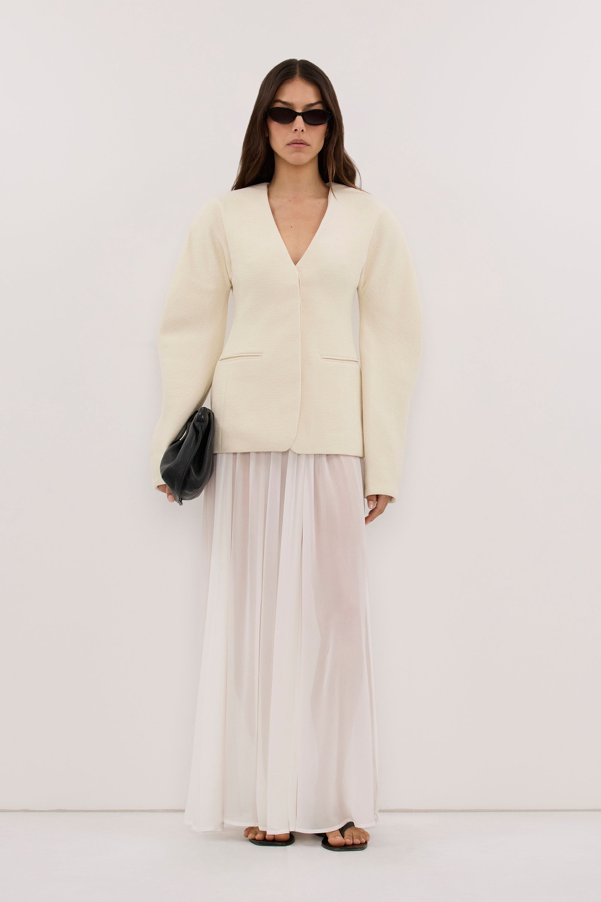 BOBBI CREAM BOUCLE COCOON BLAZER