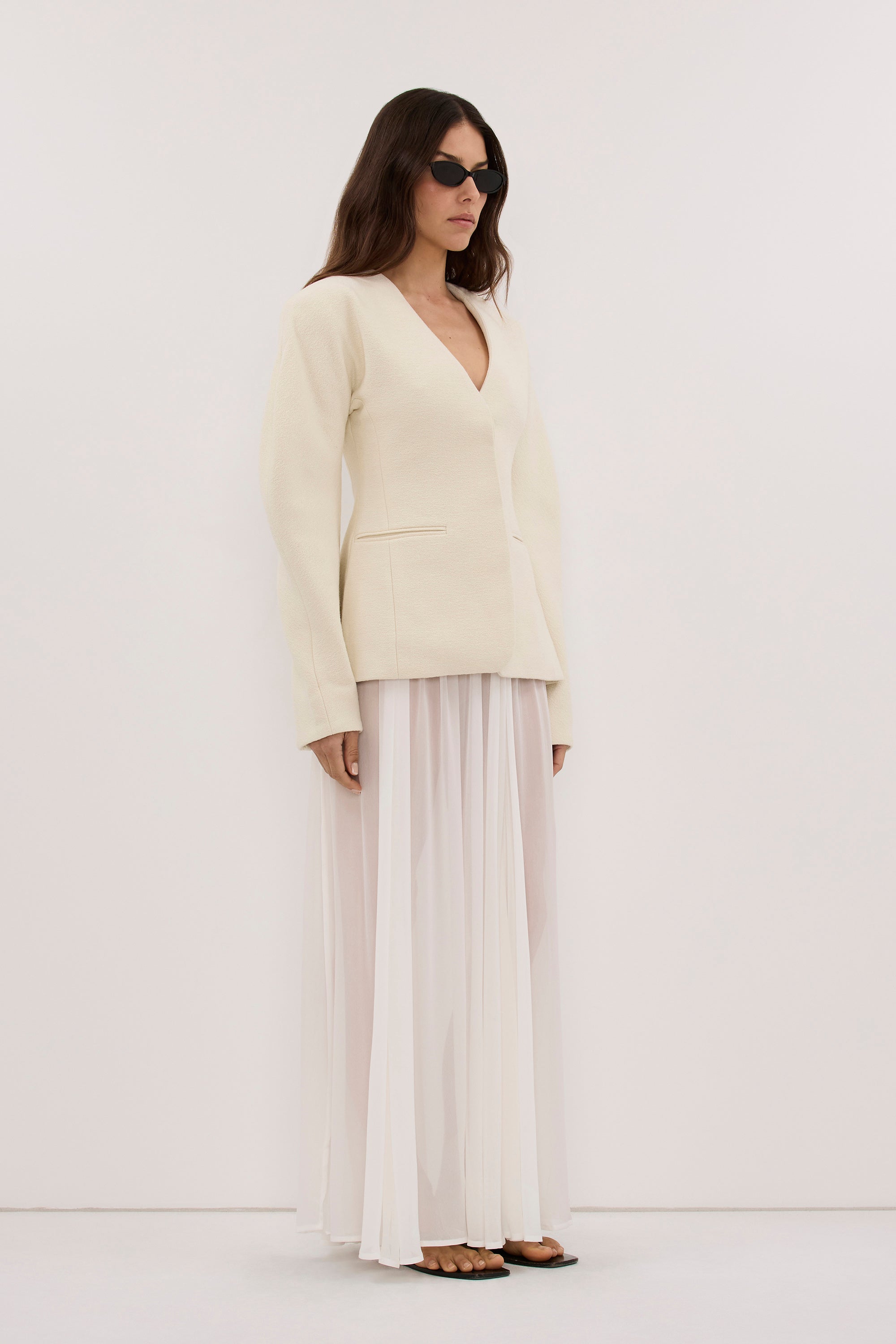 BOBBI CREAM BOUCLE COCOON BLAZER