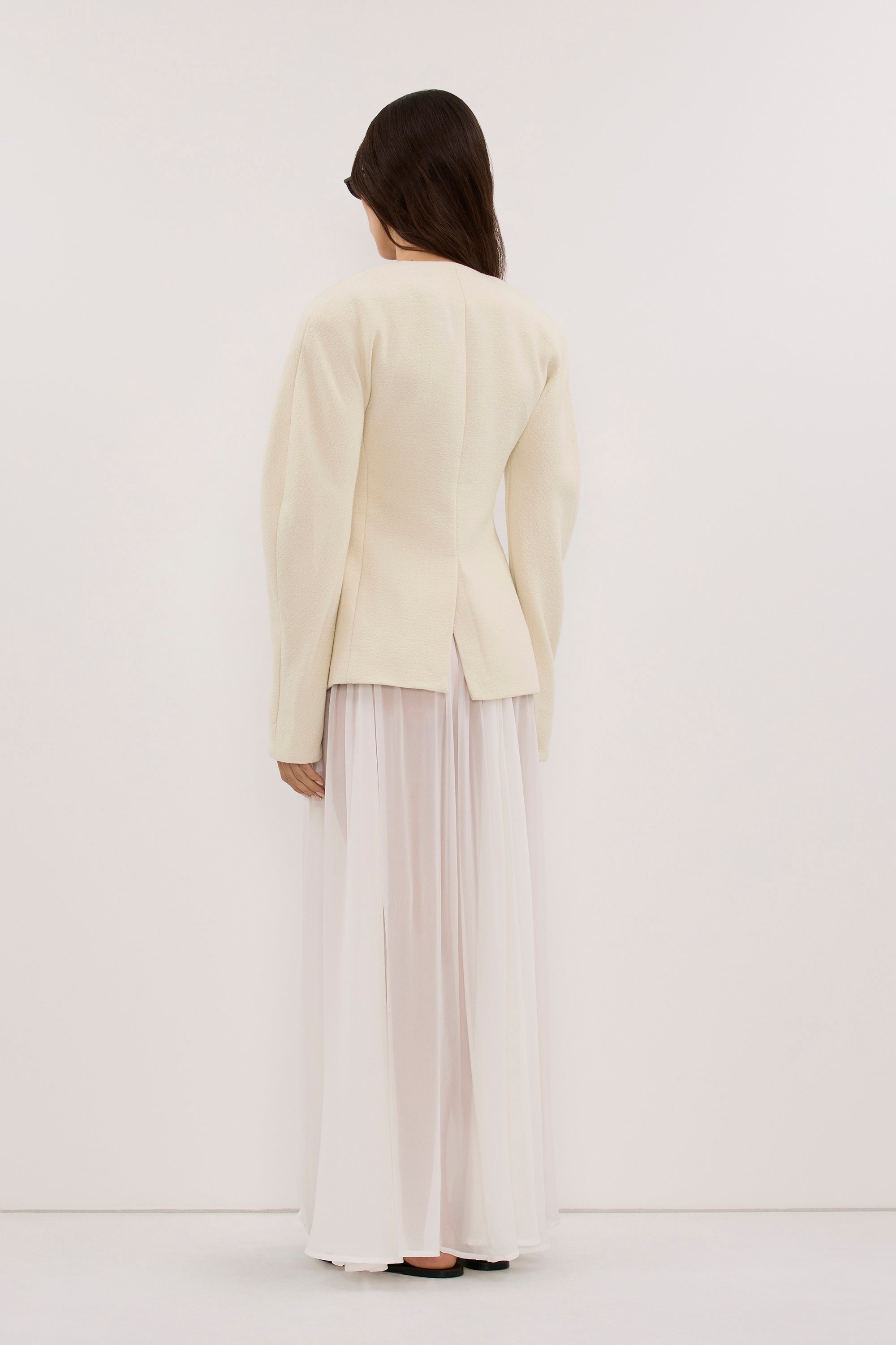 BOBBI CREAM BOUCLE COCOON BLAZER