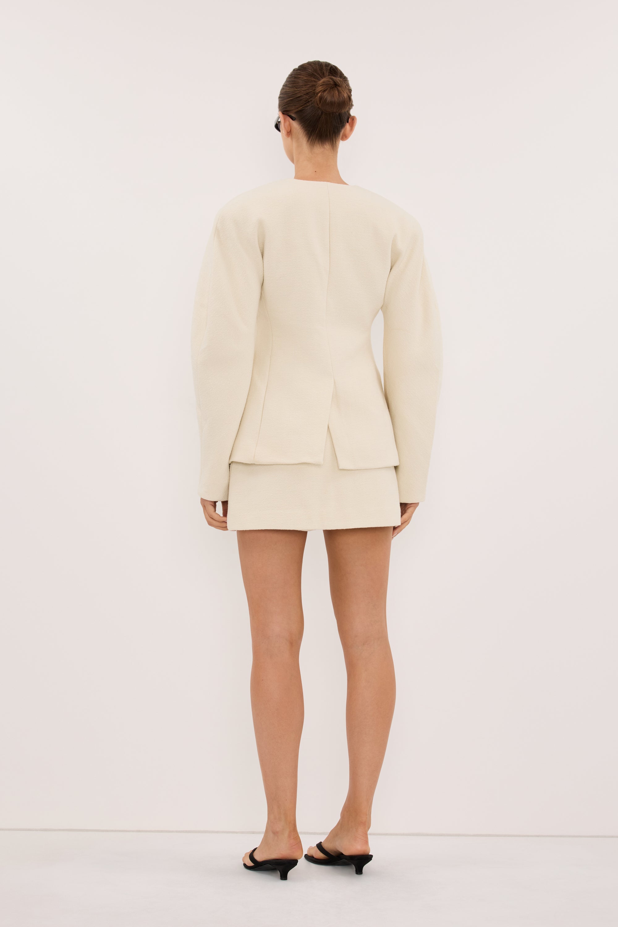 BOBBI CREAM BOUCLE COCOON BLAZER