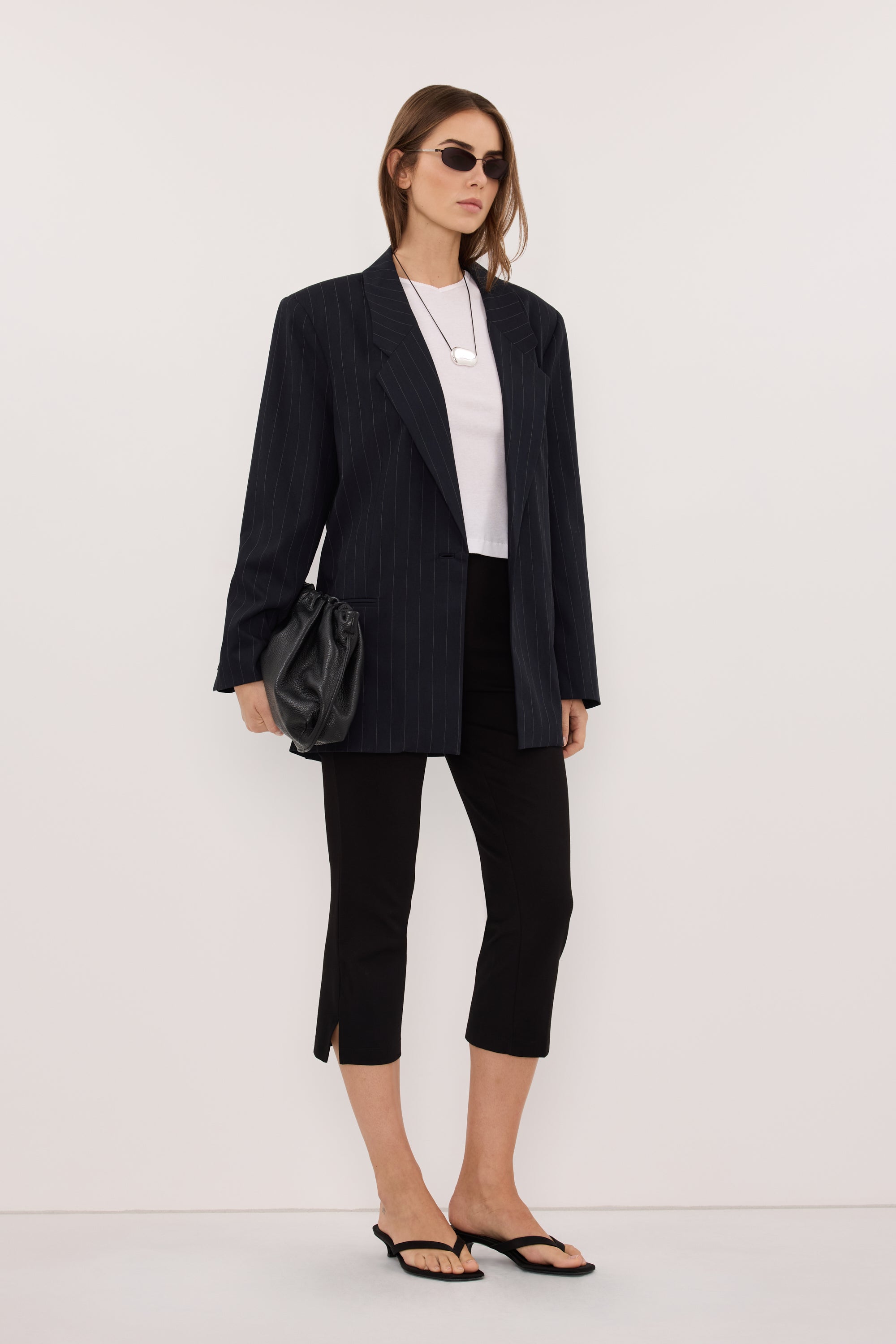 SIAN INK PINSTRIPE OVERSIZED BLAZER