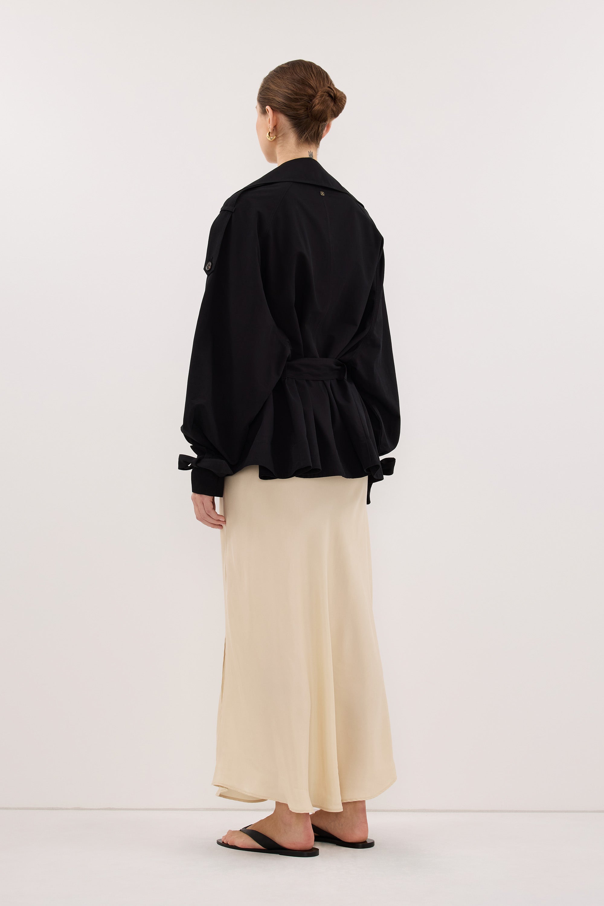 NINA BLACK LIGHTWEIGHT MINI TRENCH