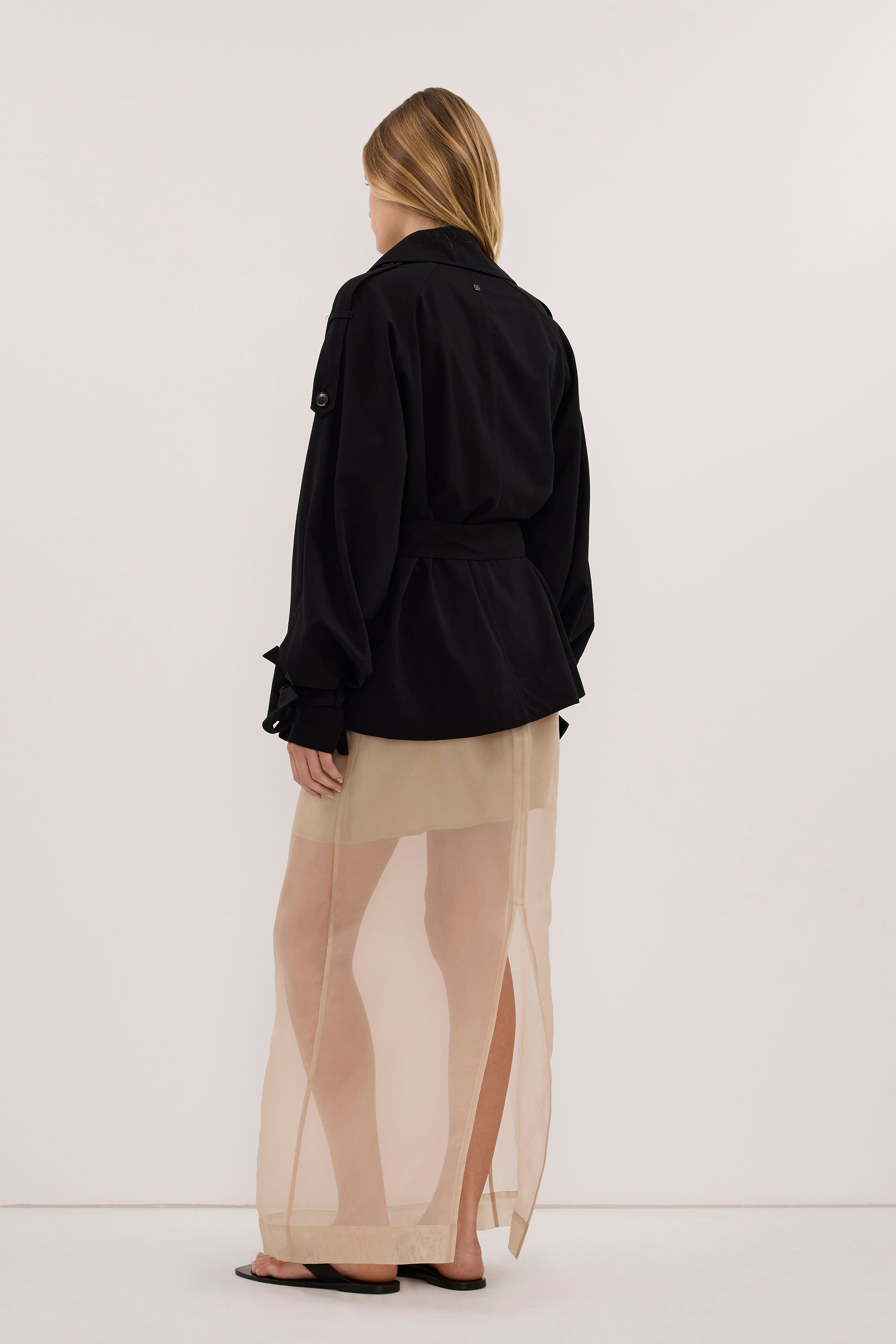 NINA BLACK LIGHTWEIGHT MINI TRENCH