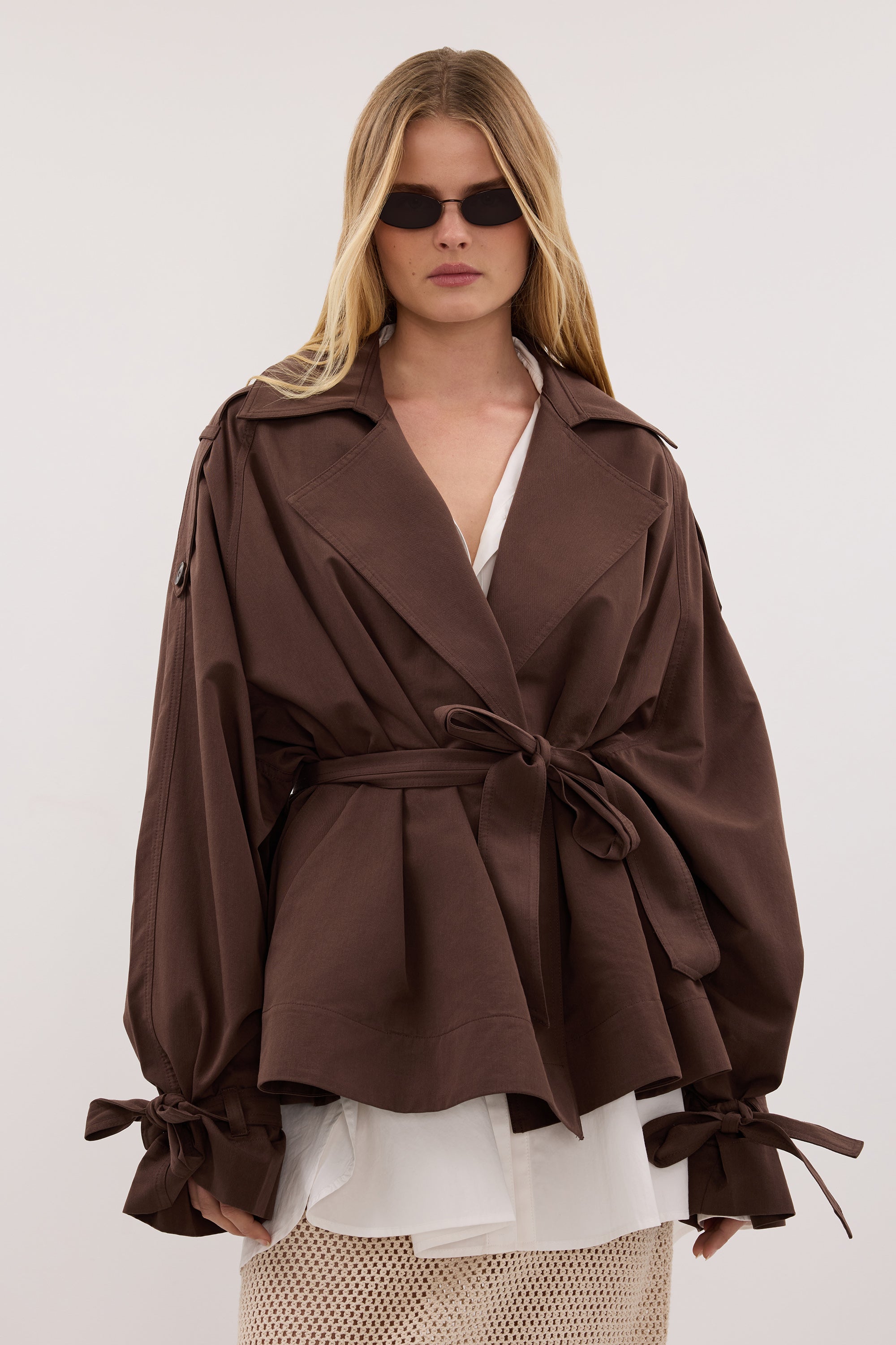 NINA MILK CHOC LIGHTWEIGHT MINI TRENCH