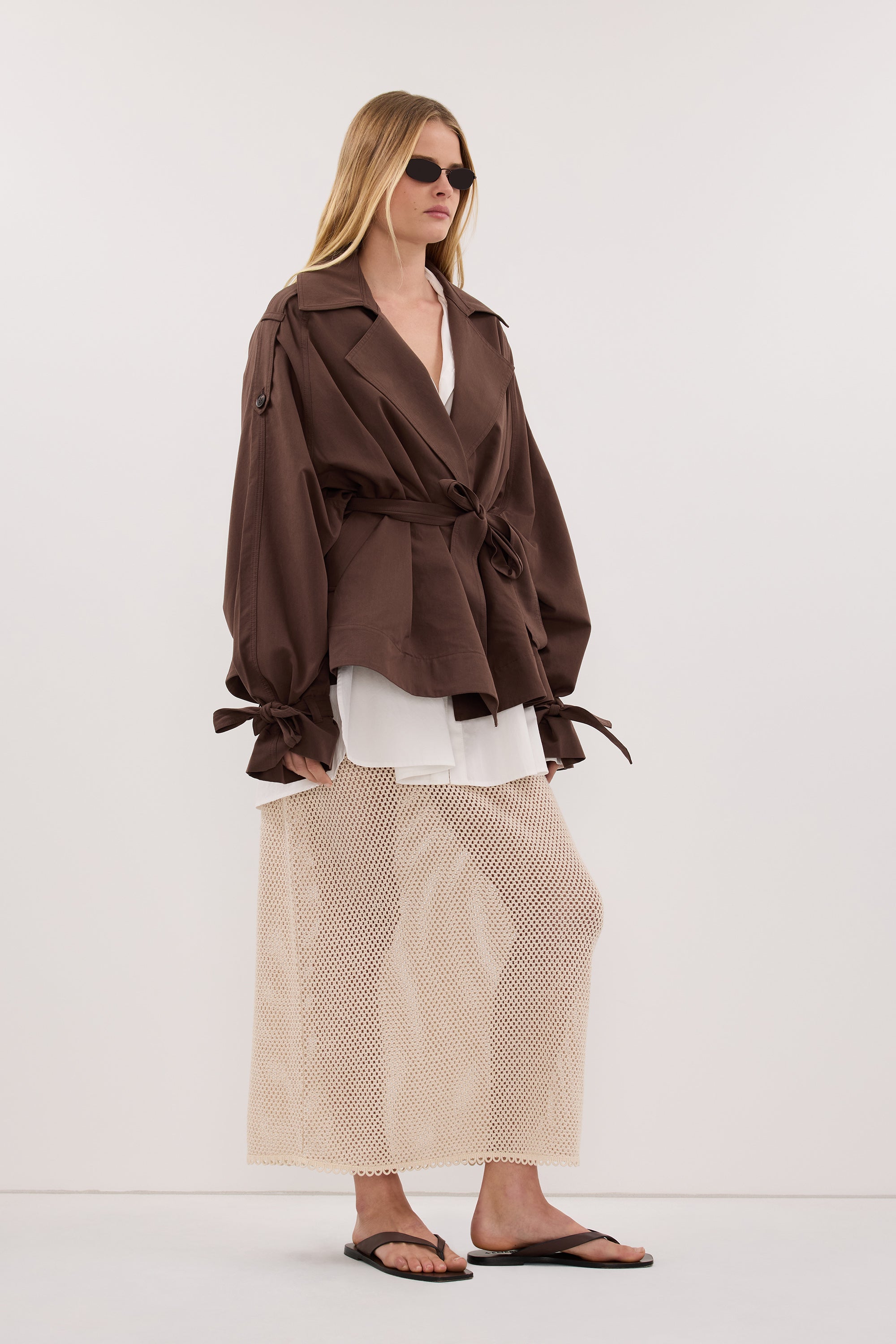 NINA MILK CHOC LIGHTWEIGHT MINI TRENCH