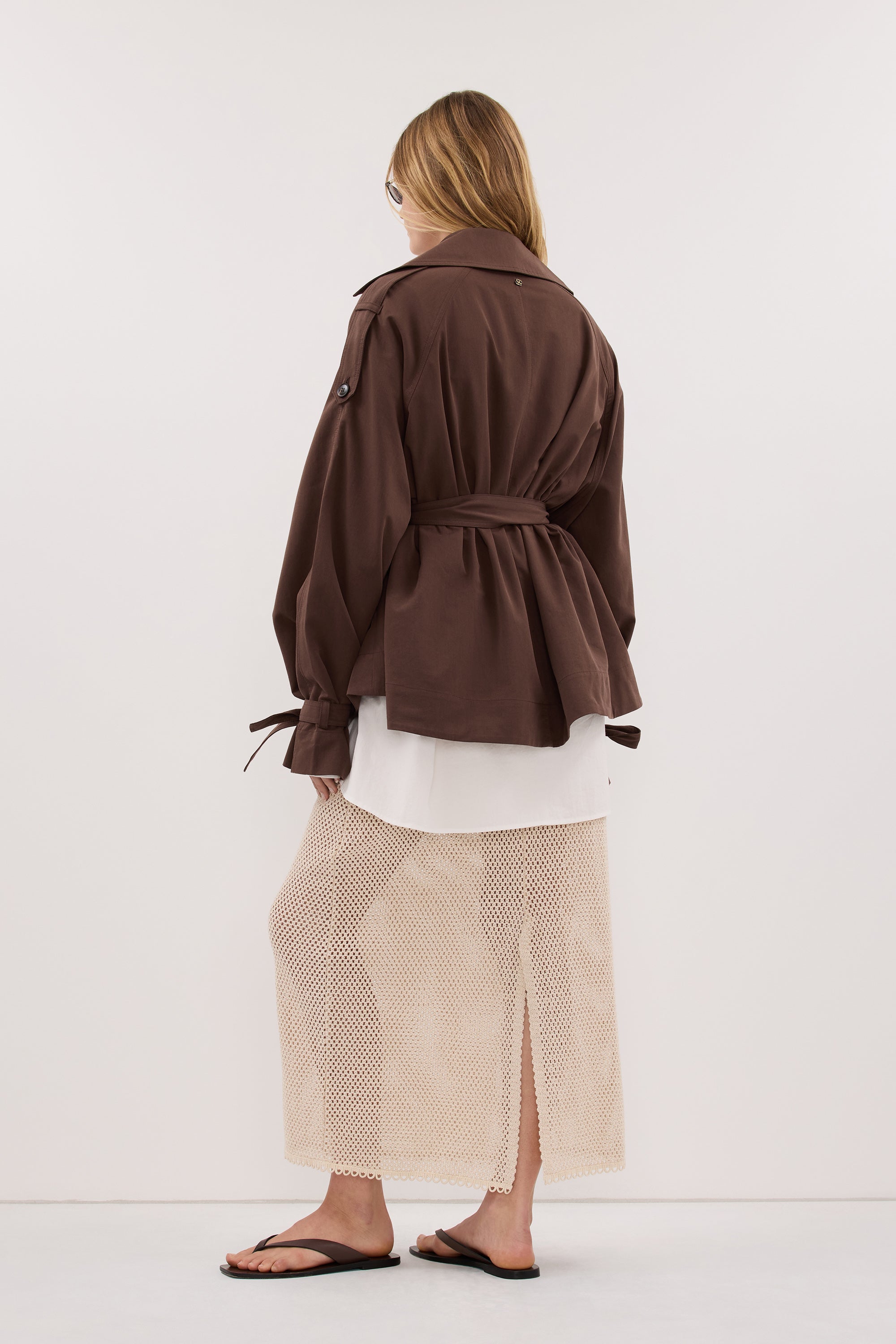 NINA MILK CHOC LIGHTWEIGHT MINI TRENCH