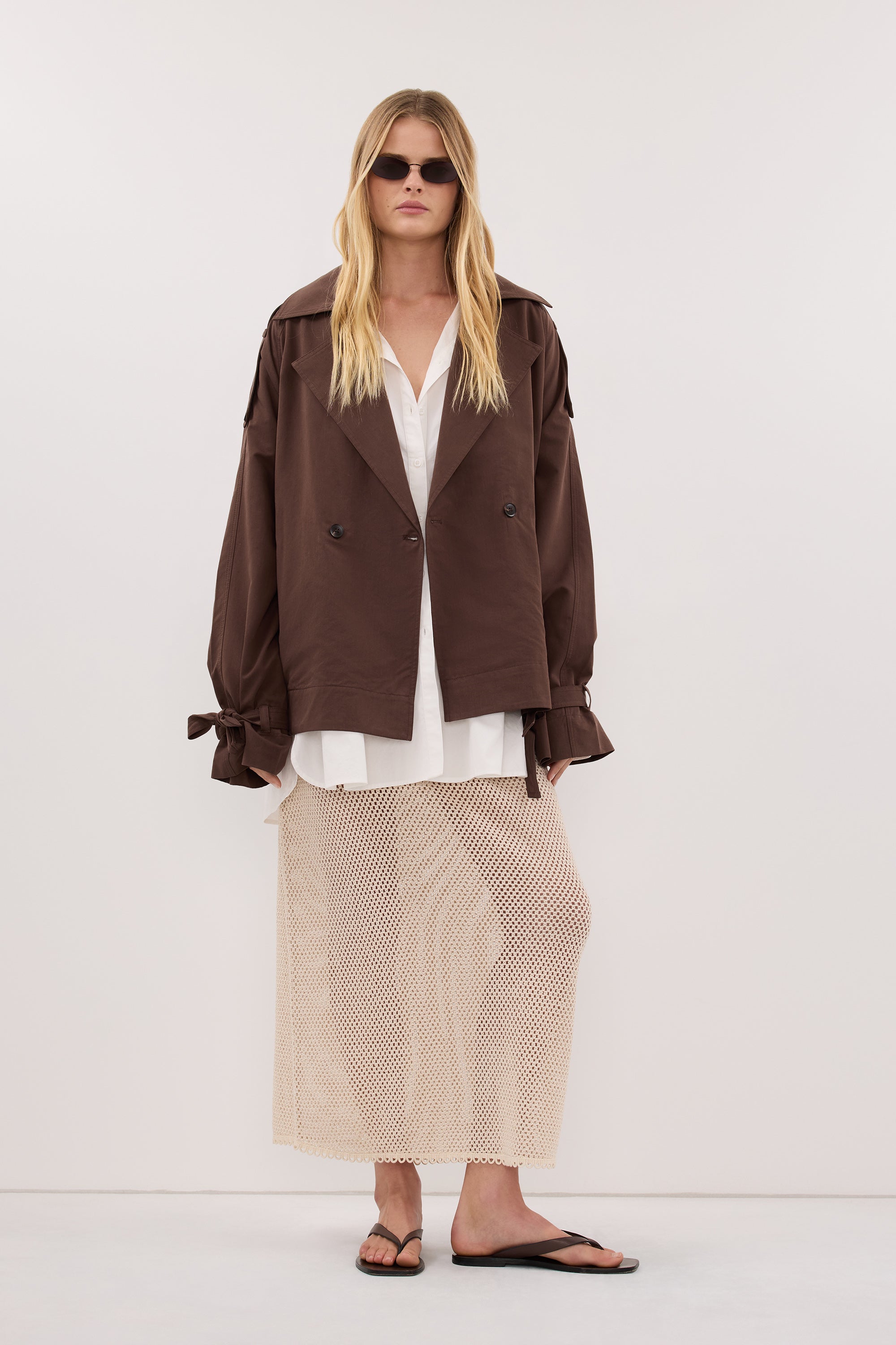 NINA MILK CHOC LIGHTWEIGHT MINI TRENCH