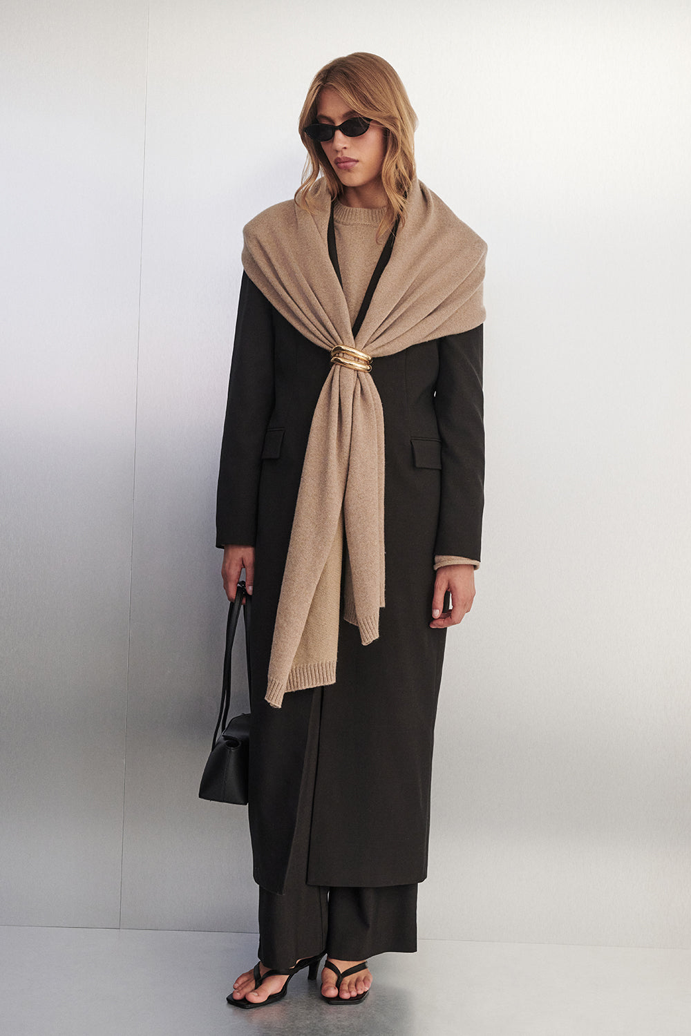 MONIQUE PEAT LONGLINE BLAZER COAT