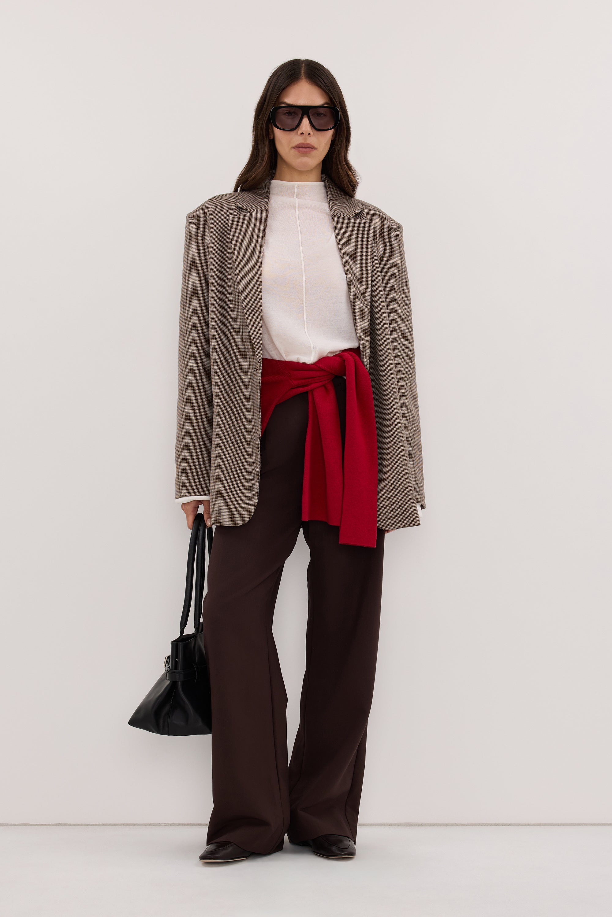 ELLORY BUFF OVERSIZED HOUNDSTOOTH BLAZER