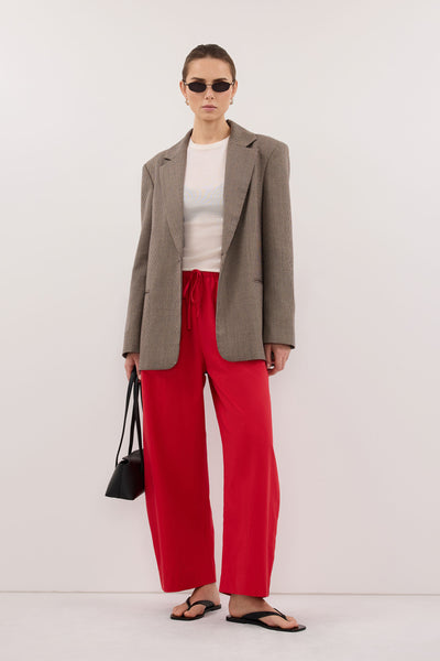 Stas wearing ELLORY BUFF OVERSIZED HOUNDSTOOTH BLAZER