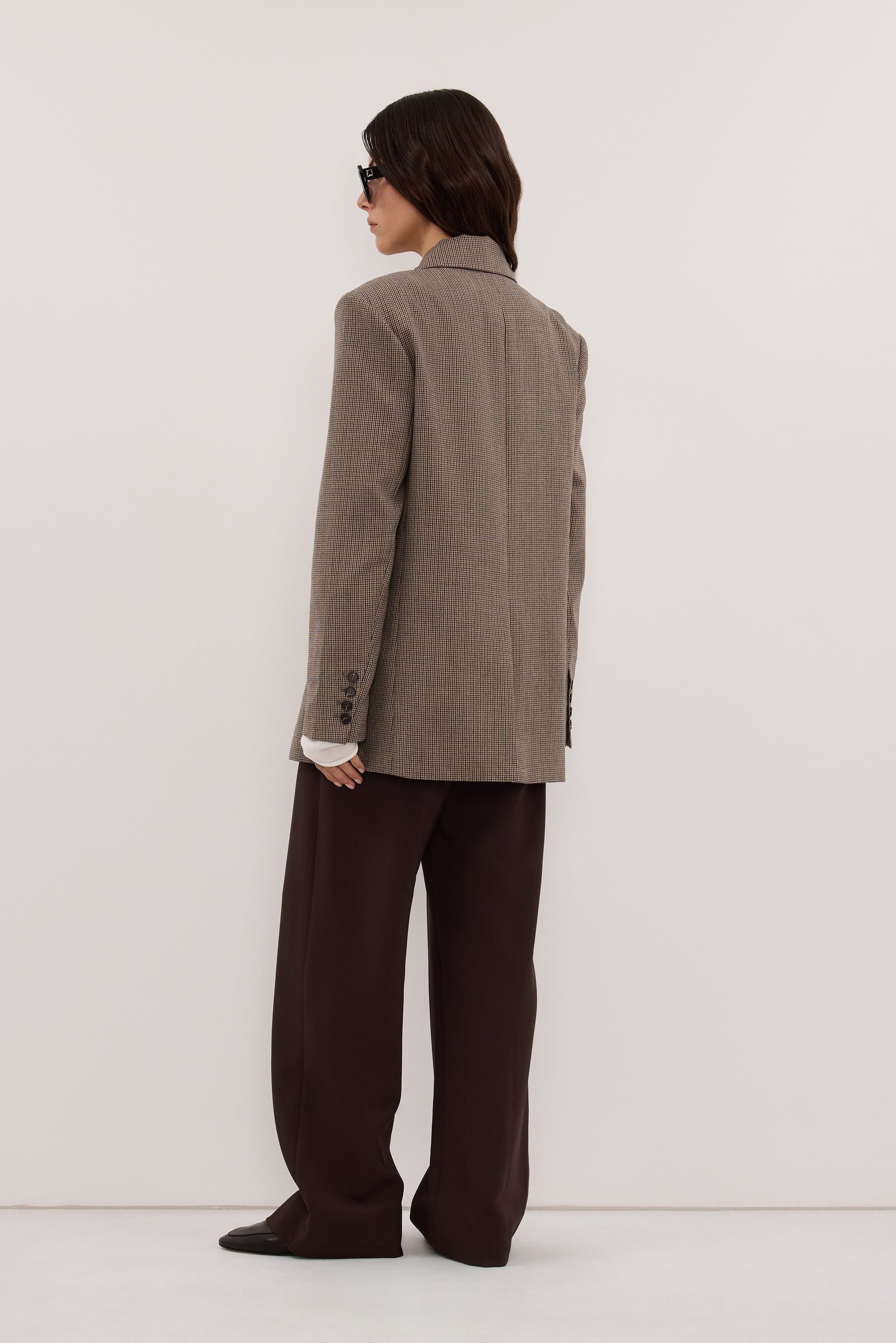ELLORY BUFF OVERSIZED HOUNDSTOOTH BLAZER