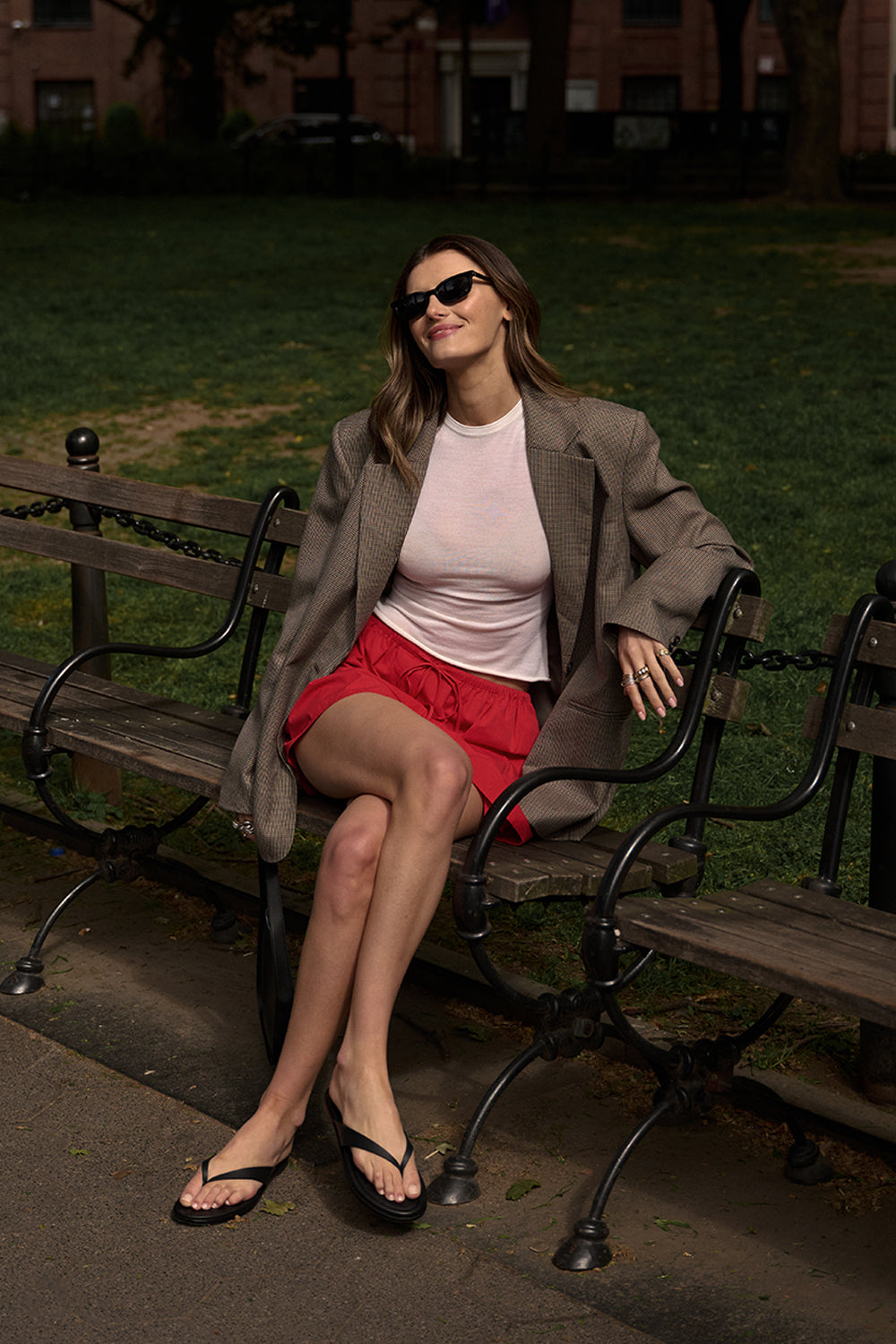 ELLORY BUFF OVERSIZED HOUNDSTOOTH BLAZER
