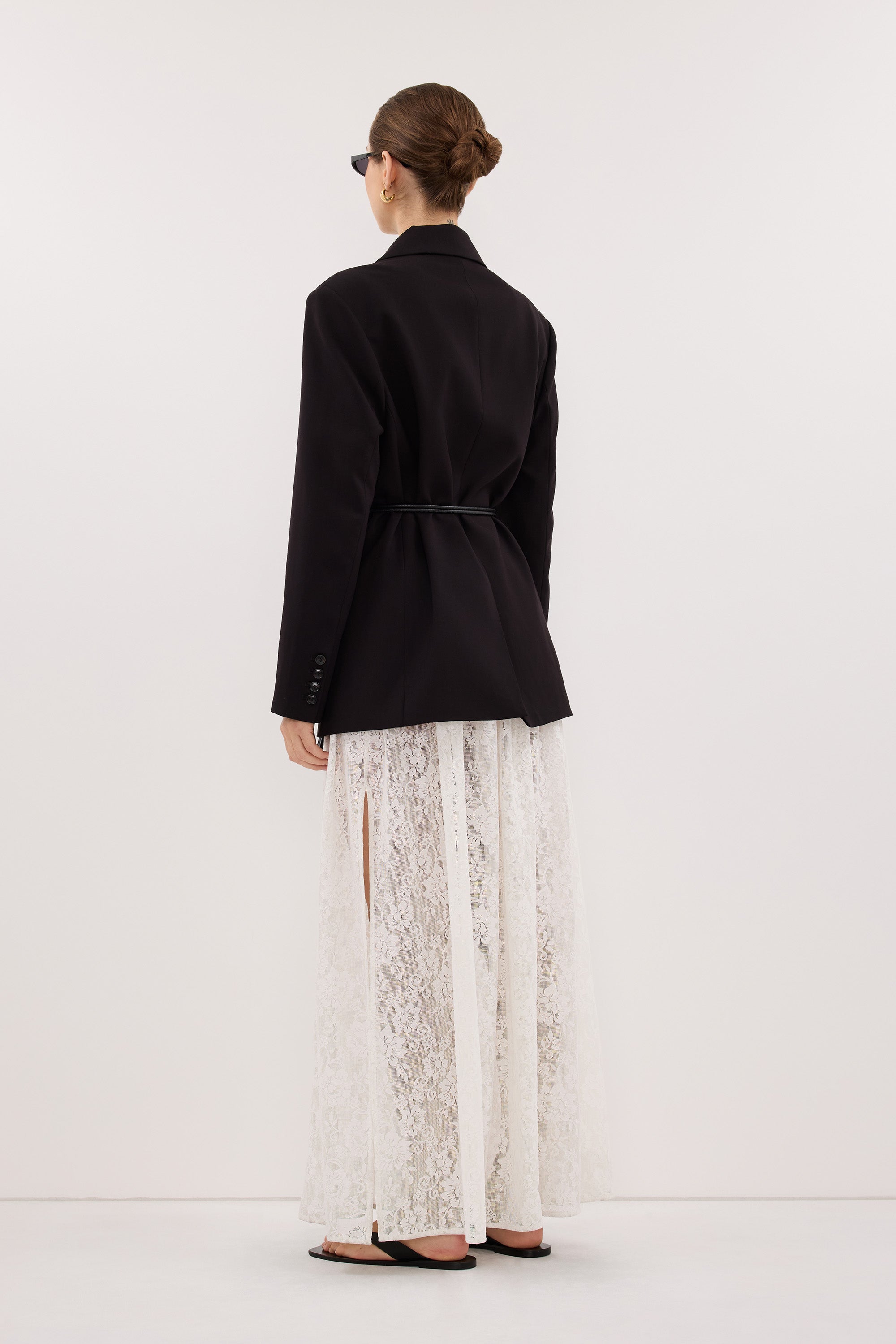 KEATON BLACK SLIM LONGLINE BLAZER