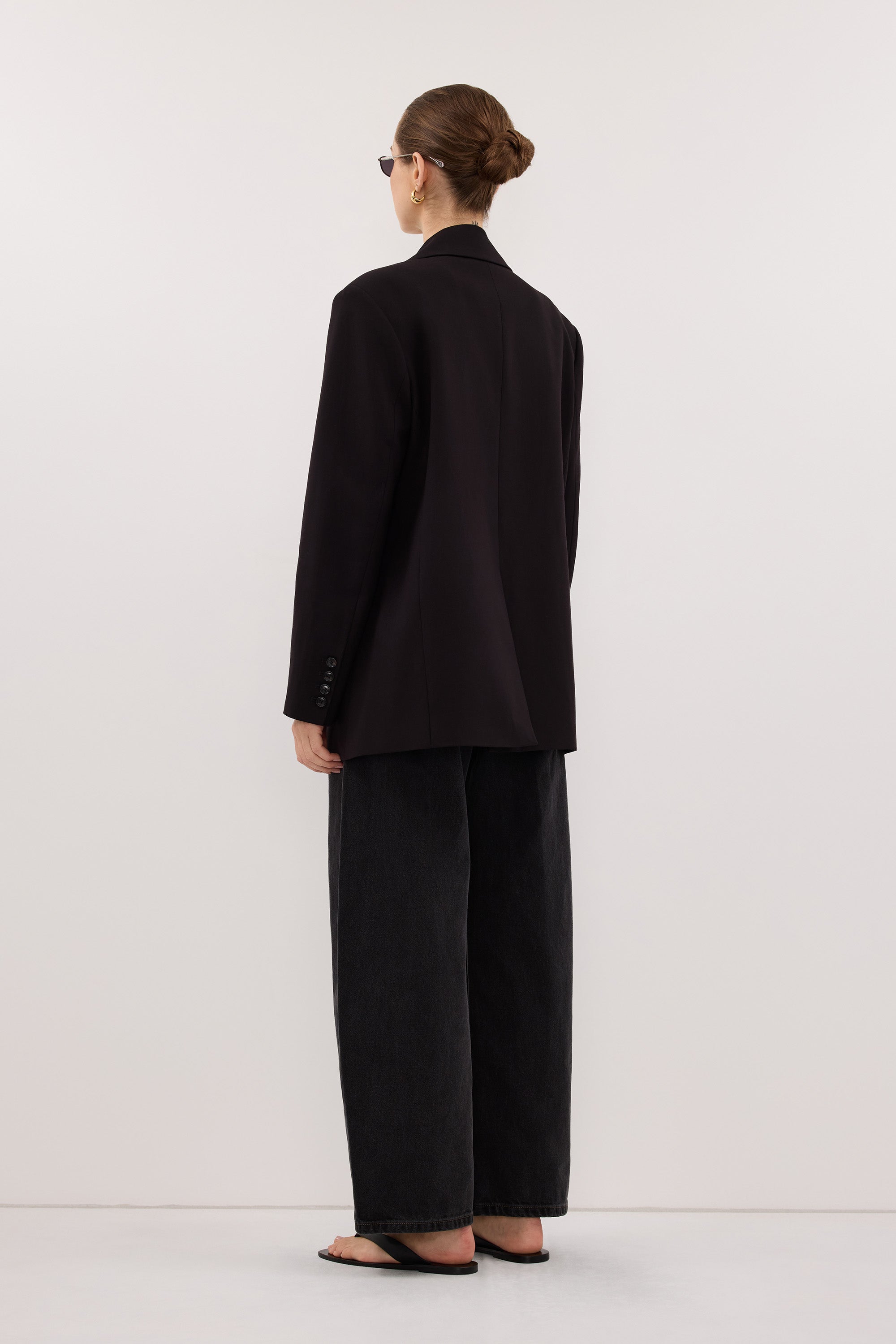 KEATON BLACK SLIM LONGLINE BLAZER